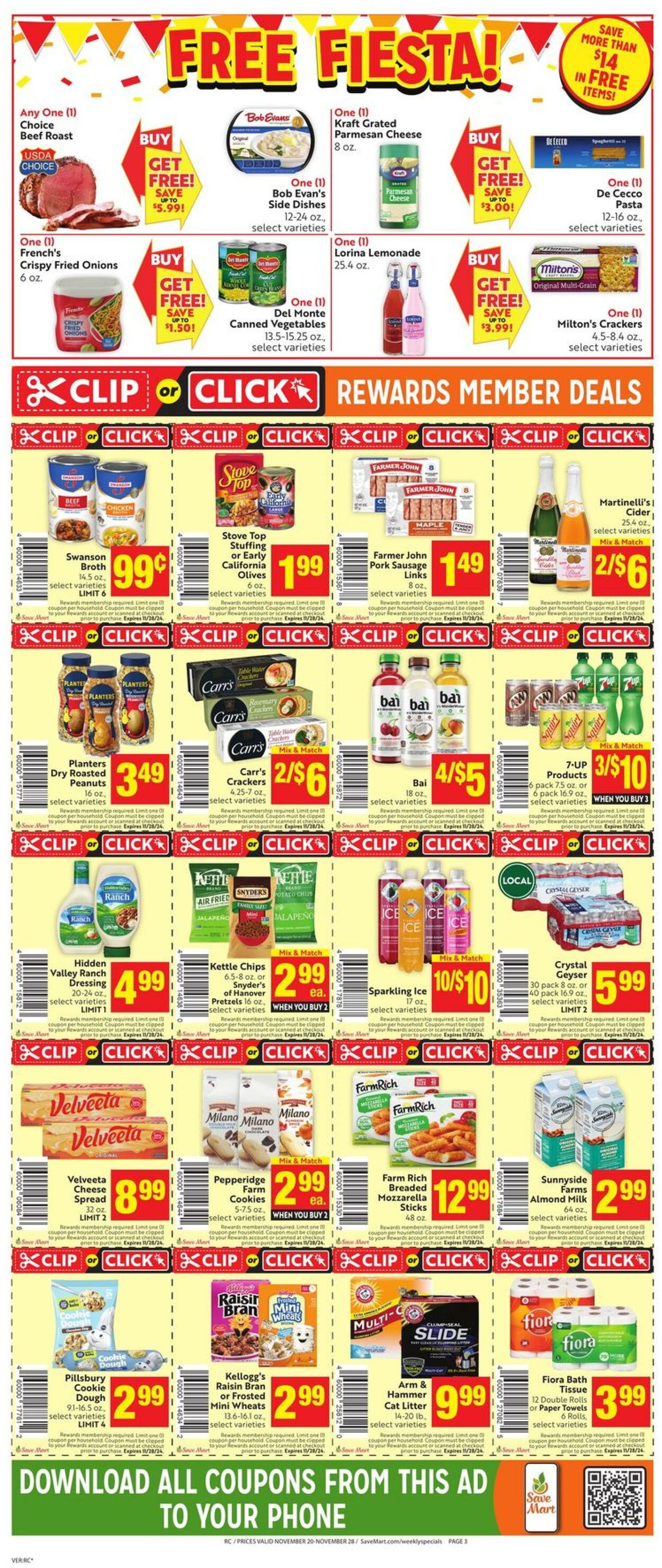 Weekly ad Save Mart 11/20/2024 - 11/28/2024