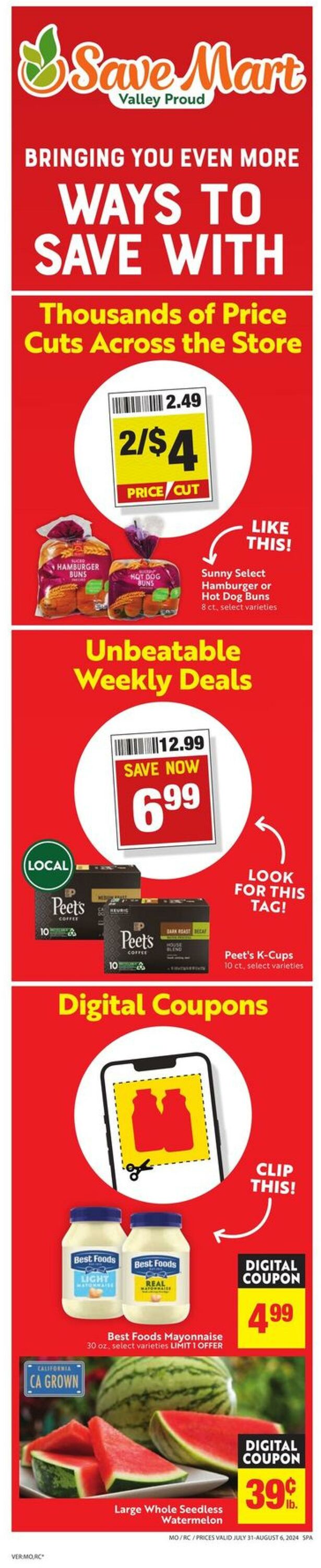 Weekly ad Save Mart 07/31/2024 - 08/06/2024