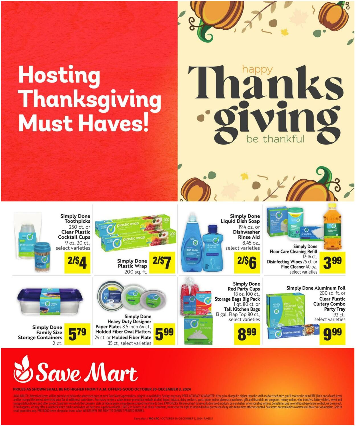 Weekly ad Save Mart 10/30/2024 - 12/03/2024