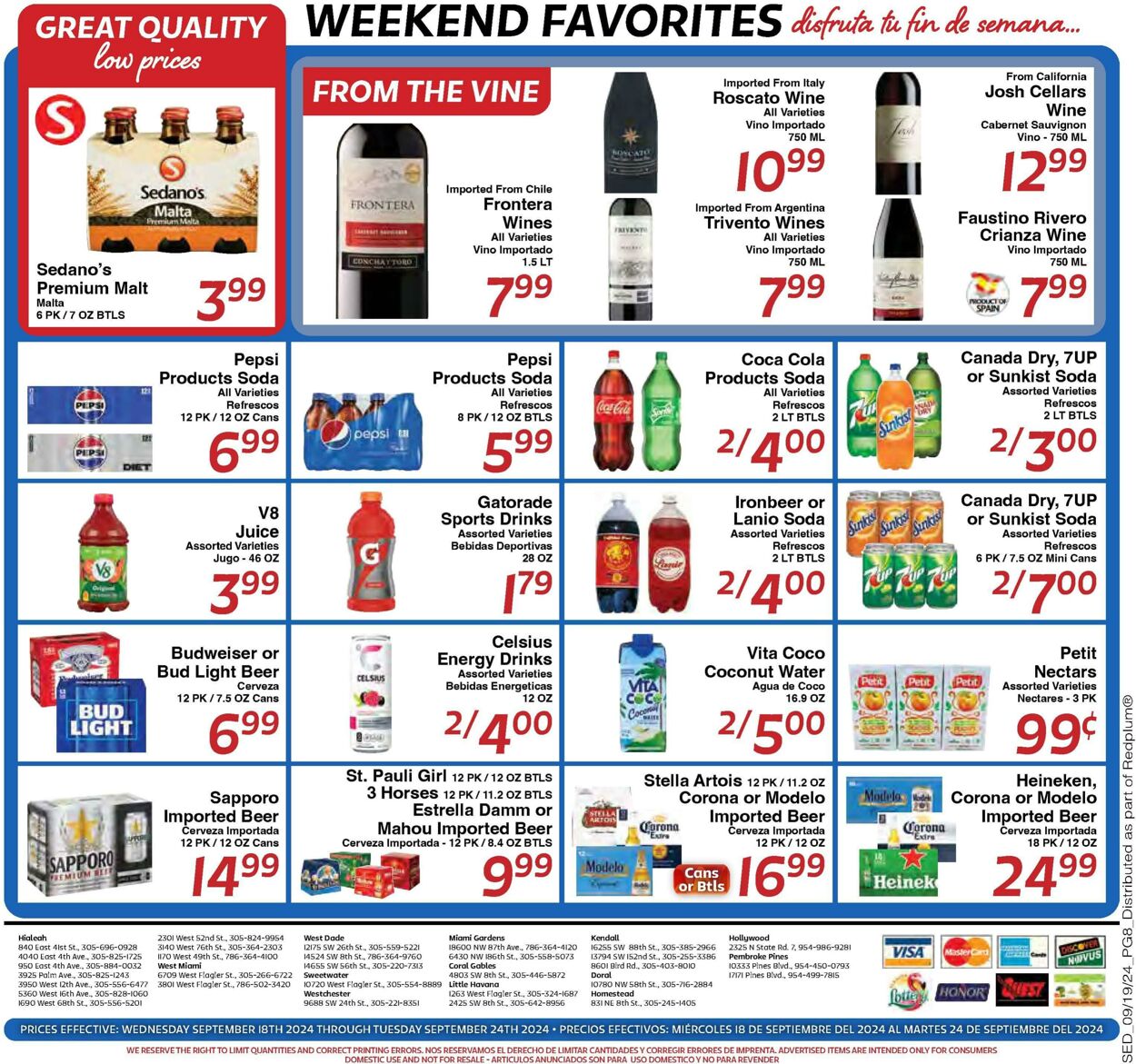 Weekly ad Sedano's 09/18/2024 - 09/24/2024