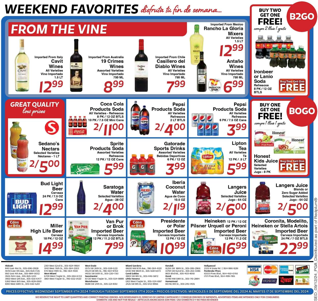 Weekly ad Sedano's 09/11/2024 - 09/17/2024