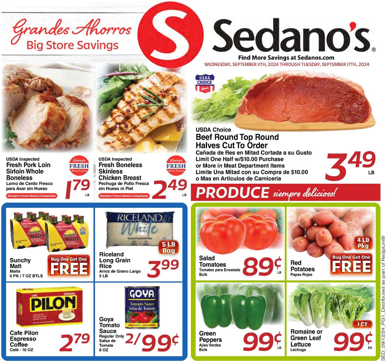 Weekly ad Sedano's 09/11/2024 - 09/17/2024