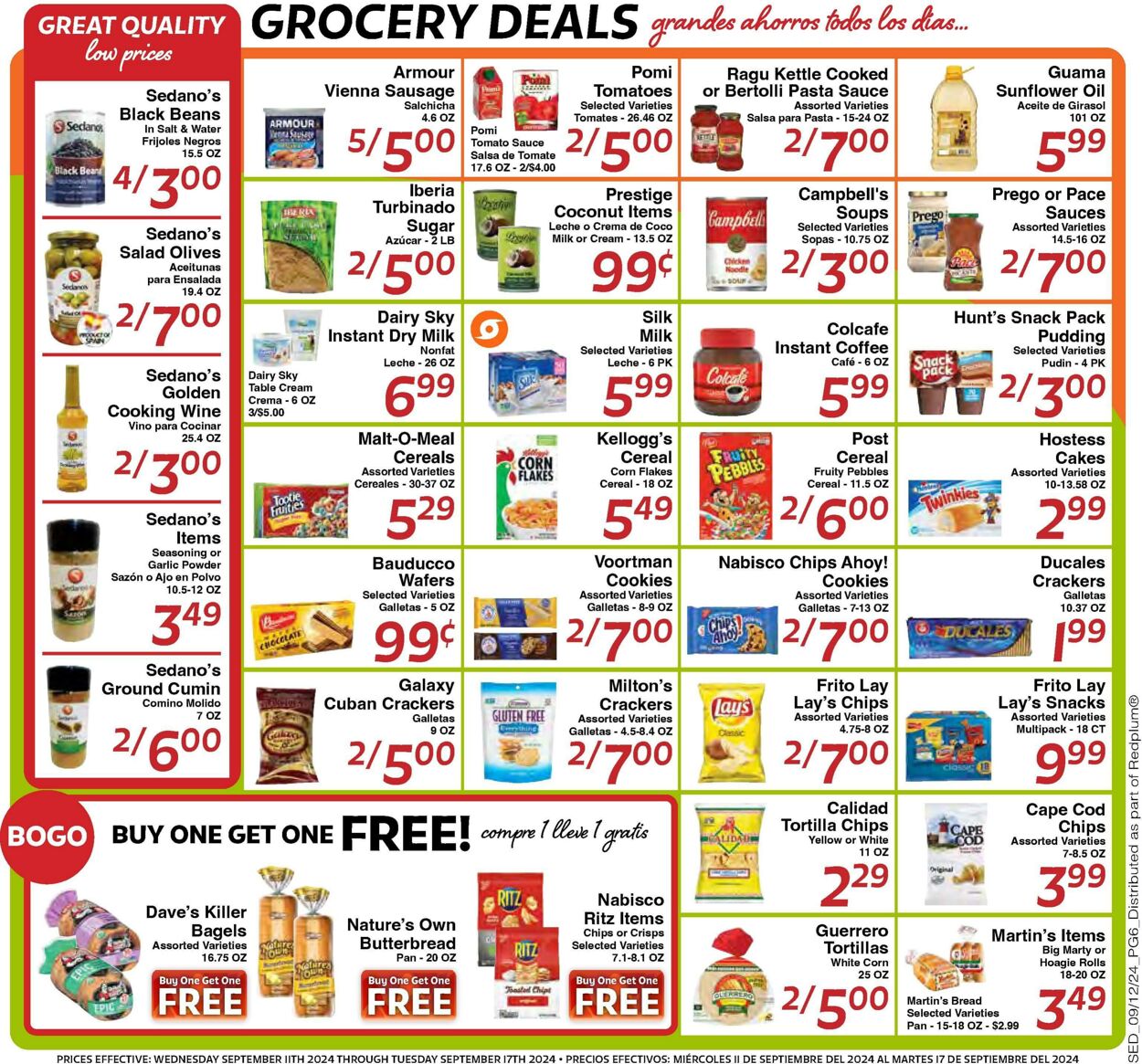 Weekly ad Sedano's 09/11/2024 - 09/17/2024