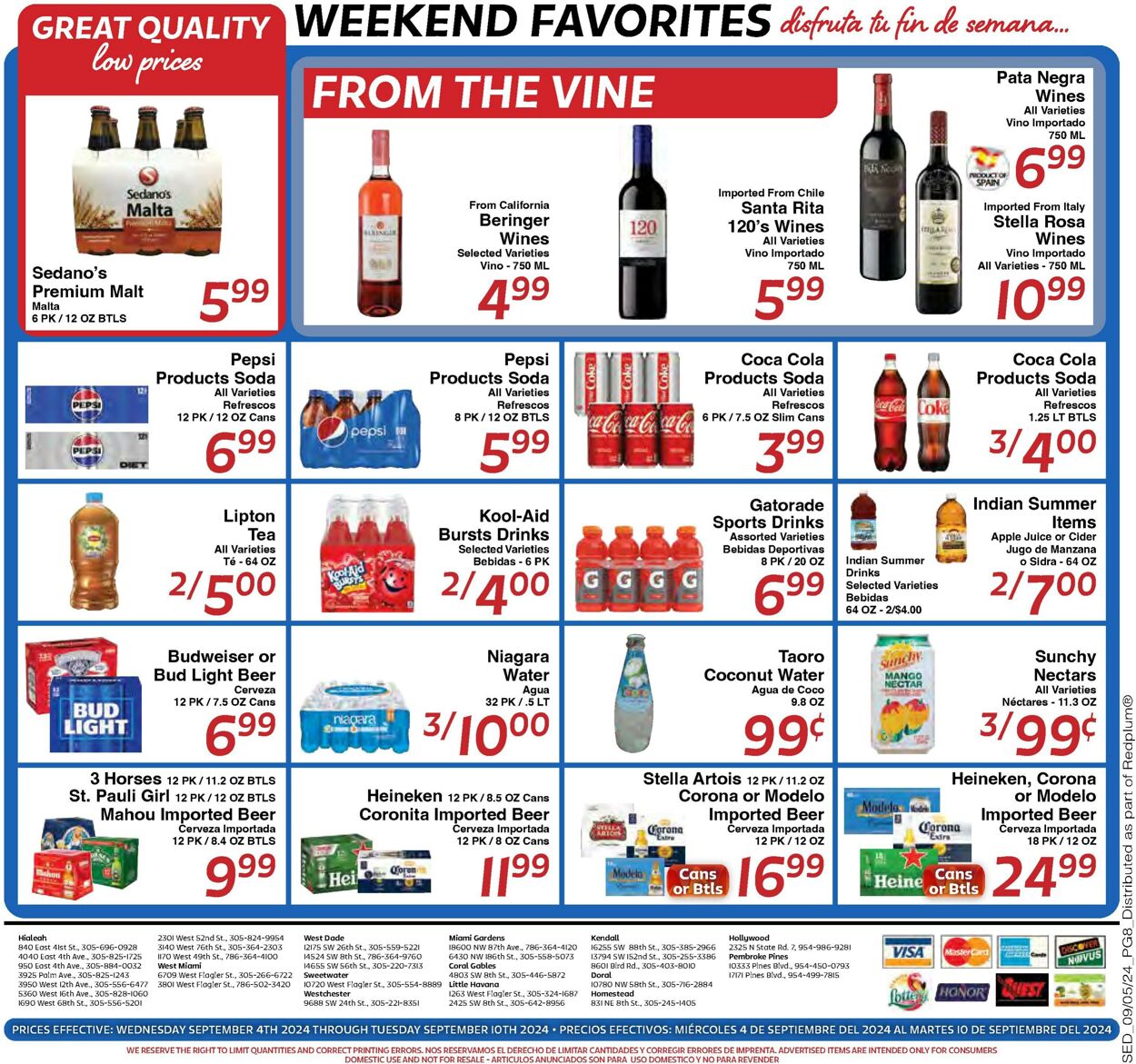 Weekly ad Sedano's 09/04/2024 - 09/10/2024