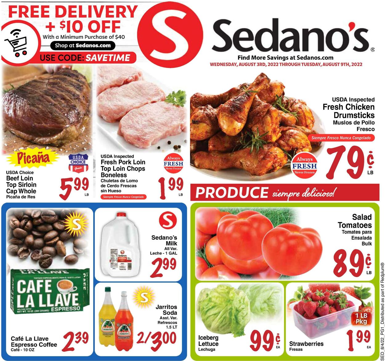Weekly ad Sedano's 08/03/2022 - 08/09/2022