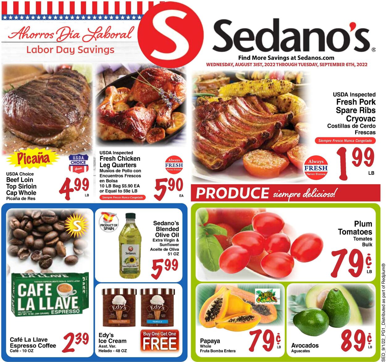 Weekly ad Sedano's 08/31/2022 - 09/06/2022