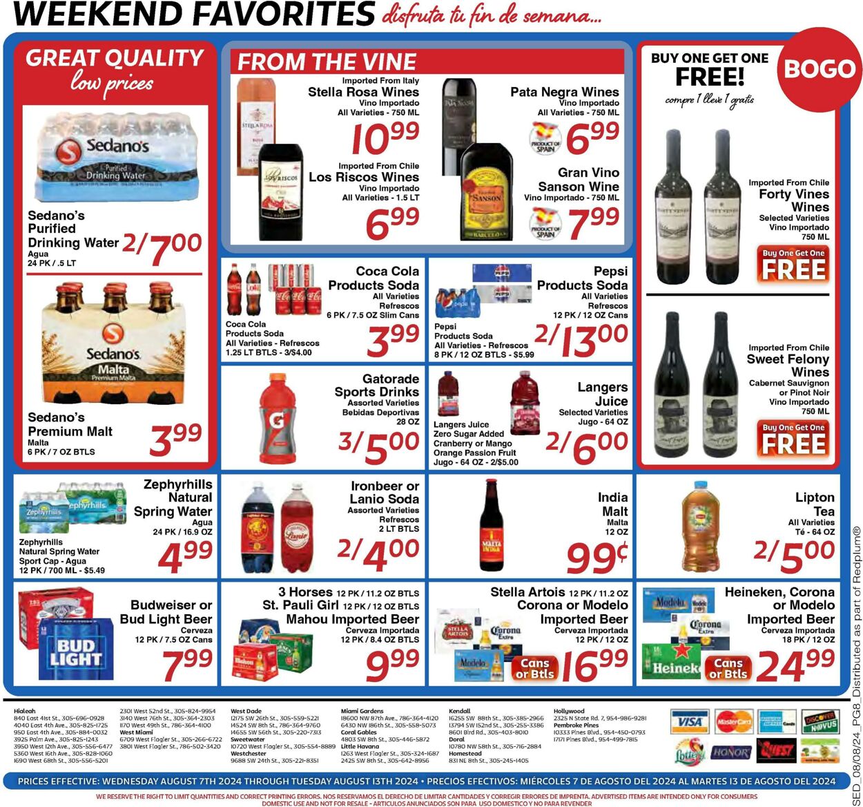 Weekly ad Sedano's 08/07/2024 - 08/13/2024