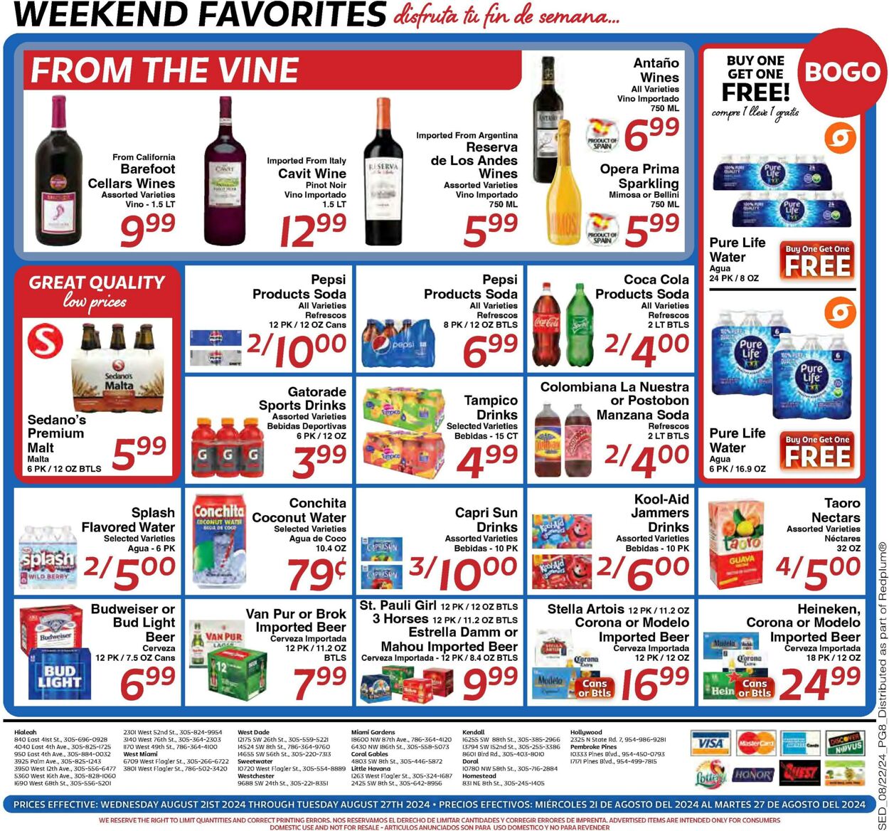 Weekly ad Sedano's 08/21/2024 - 08/27/2024