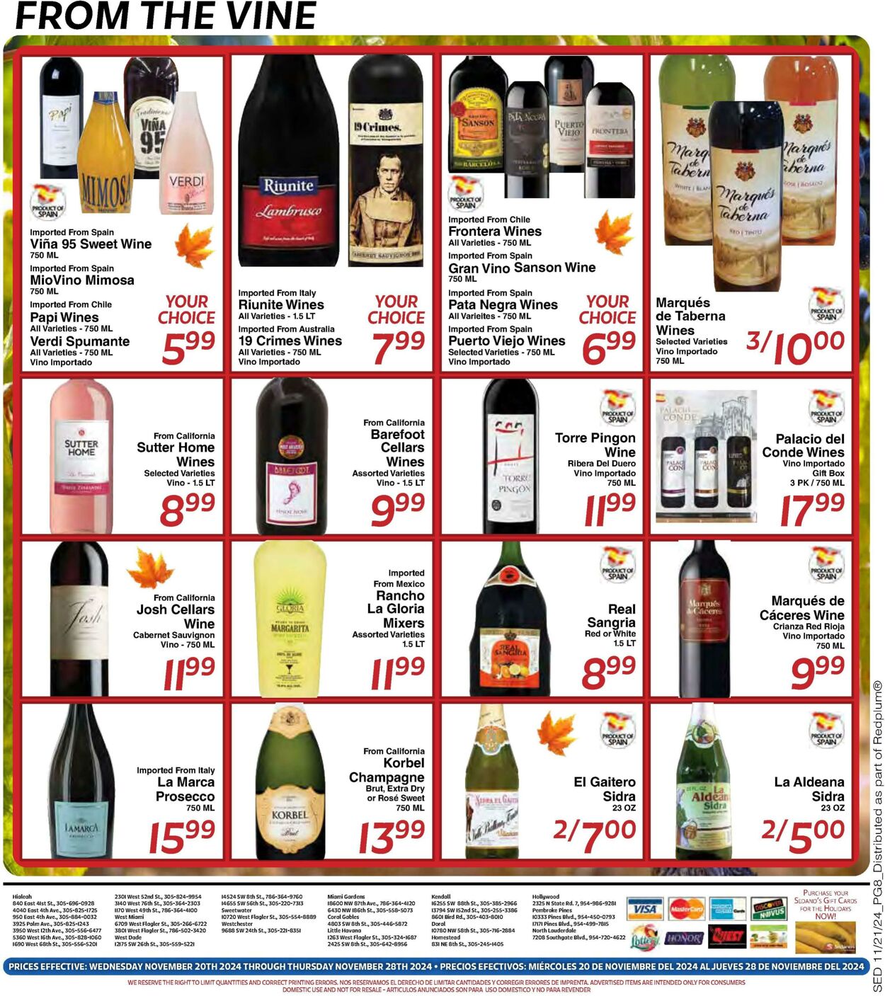 Weekly ad Sedano's 11/20/2024 - 11/28/2024