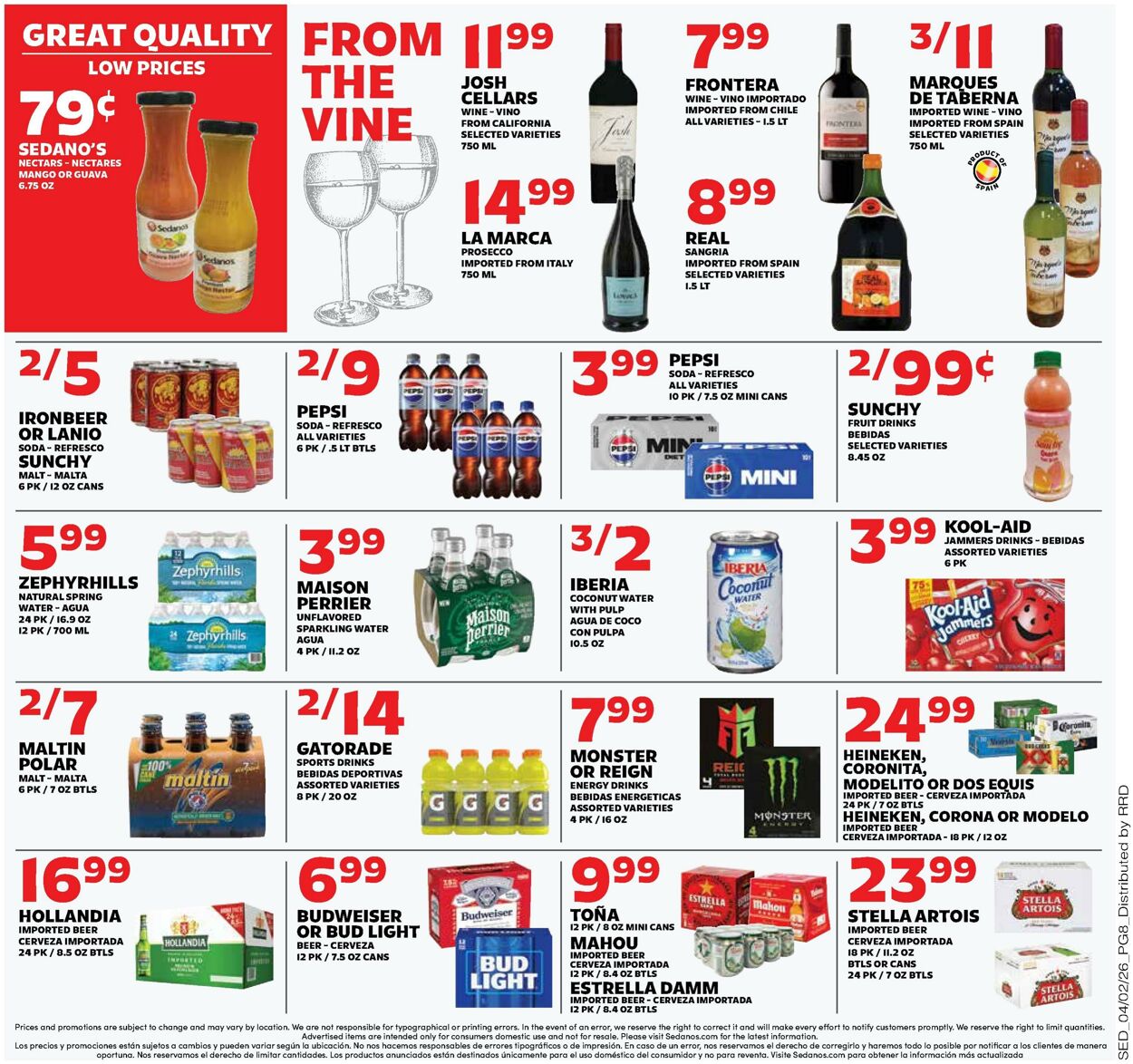 Weekly ad Sedano's 04/01/2026 - 04/07/2026