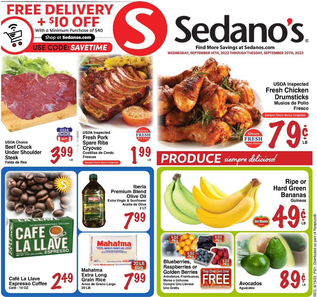 Weekly ad Sedano's 09/14/2022 - 09/20/2022