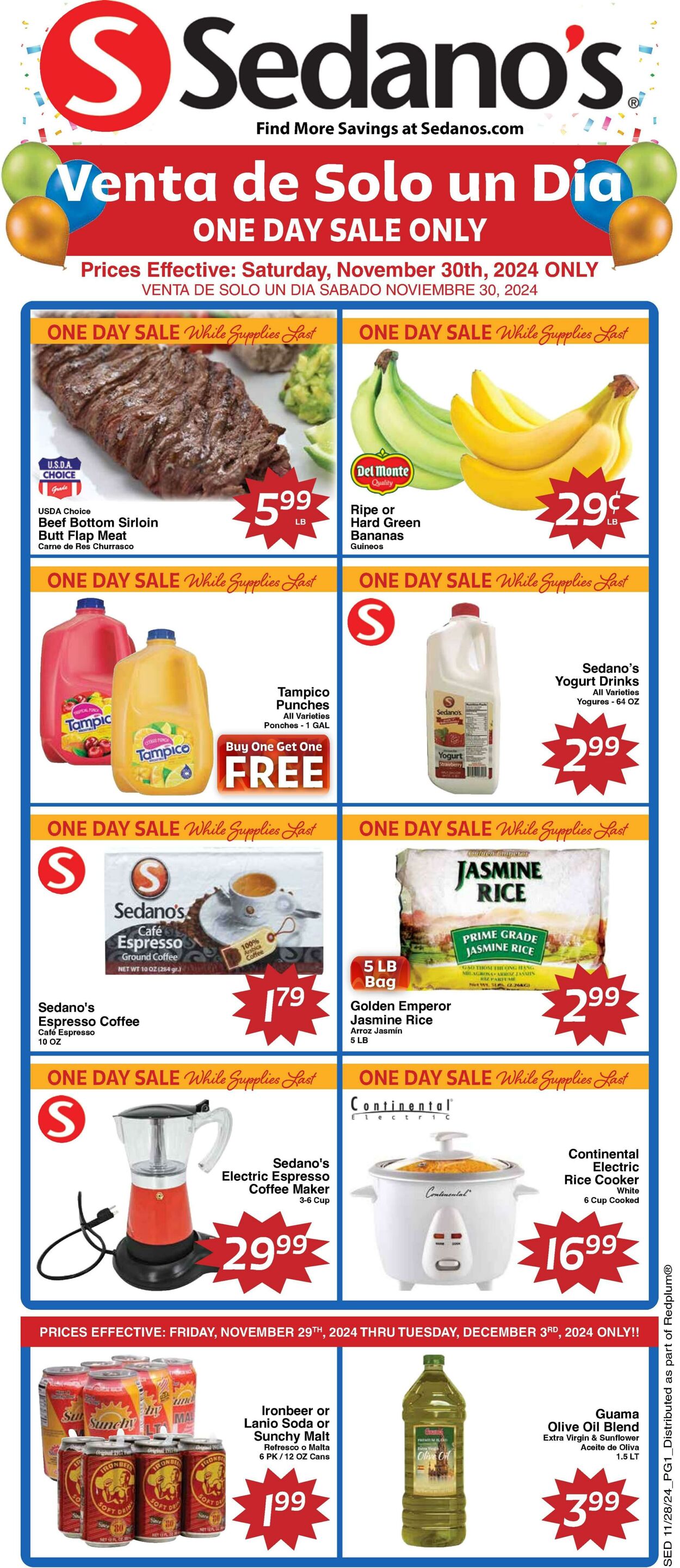 Weekly ad Sedano's 11/29/2024 - 12/03/2024