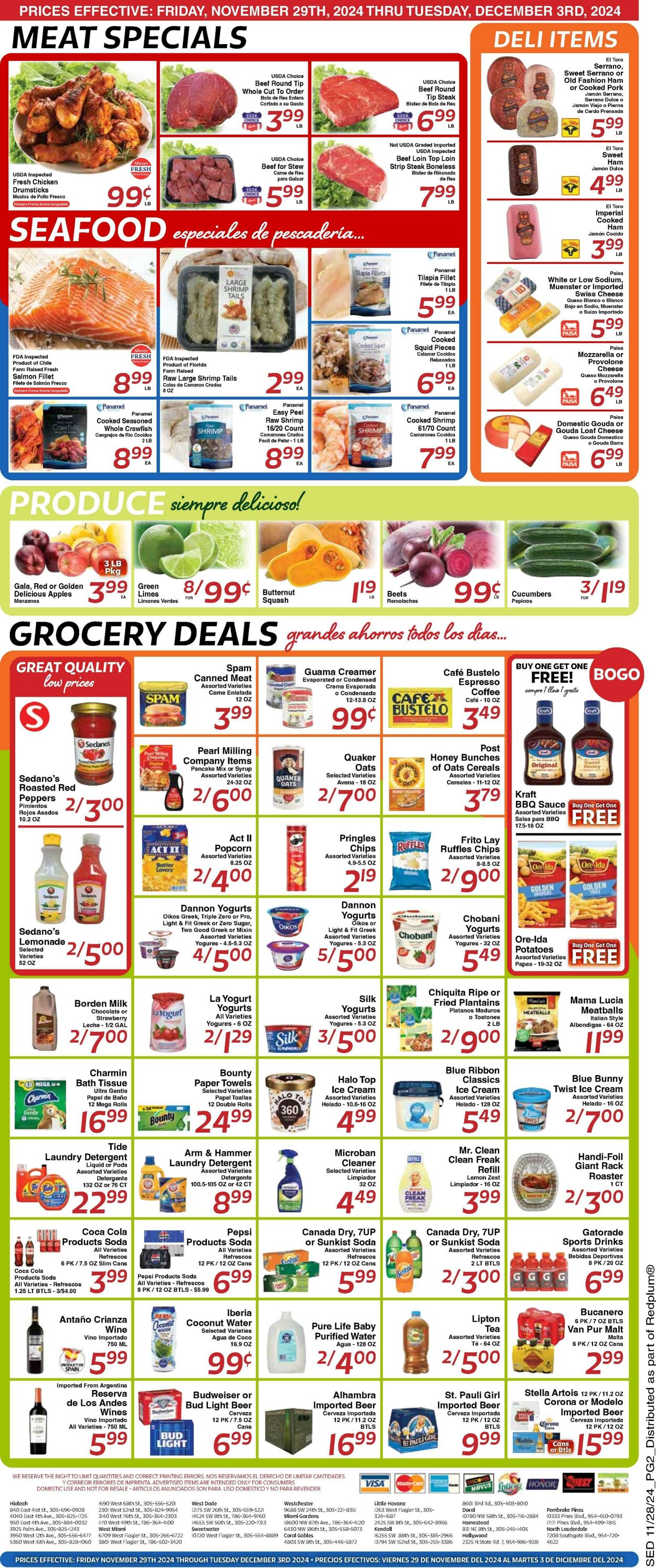 Weekly ad Sedano's 11/29/2024 - 12/03/2024