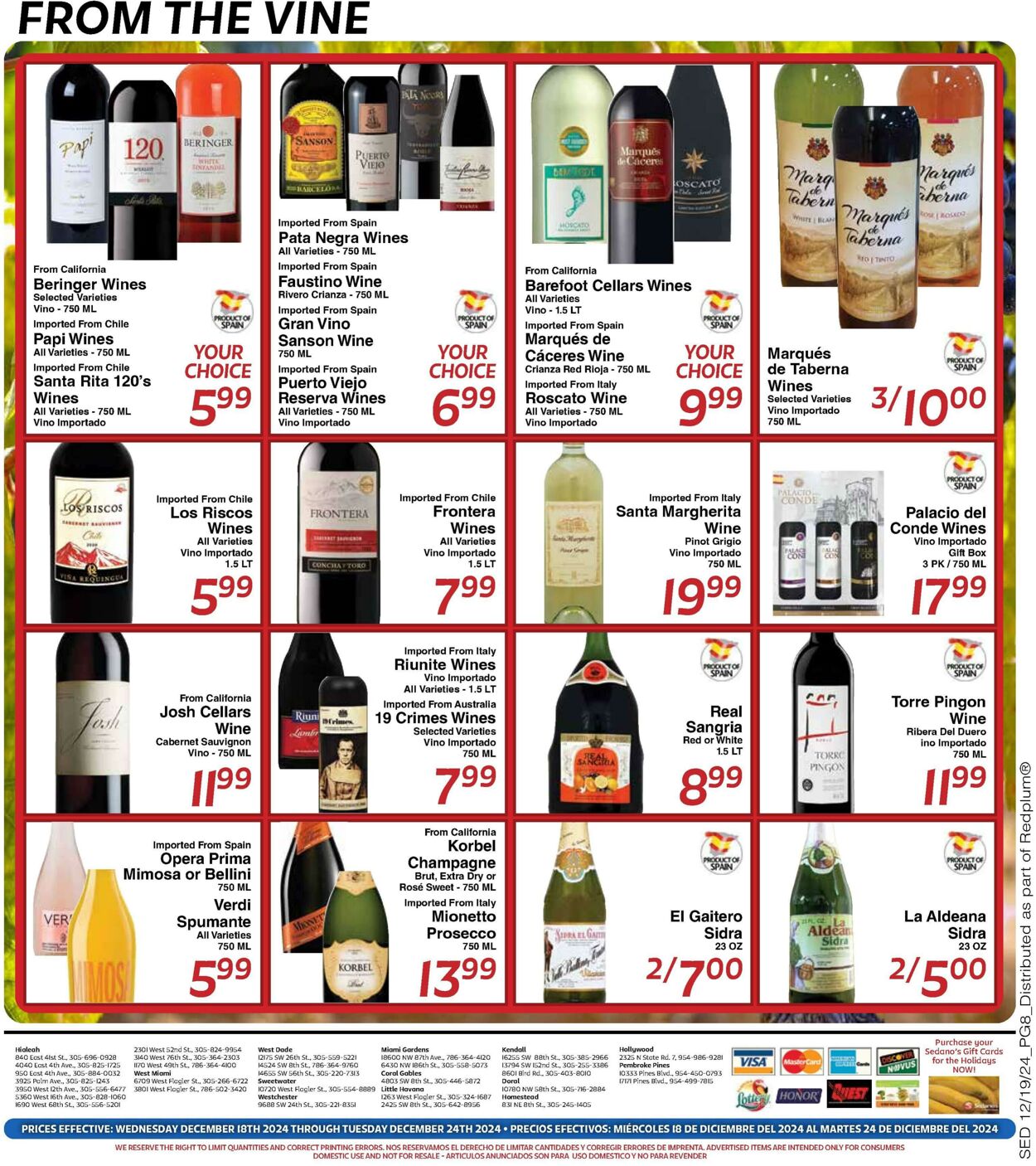 Weekly ad Sedano's 12/18/2024 - 12/24/2024