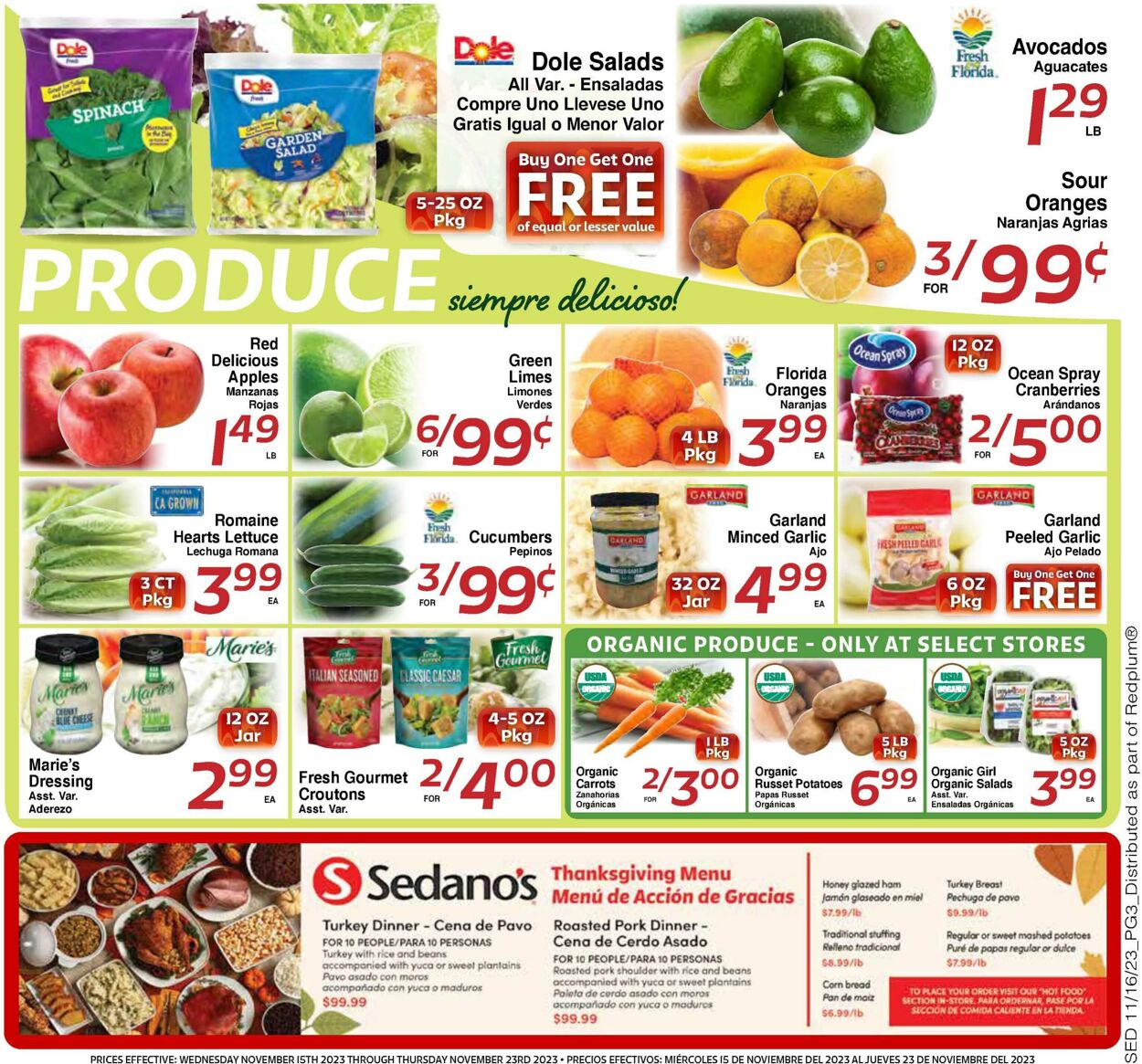 Weekly ad Sedano's 11/15/2023 - 11/23/2023