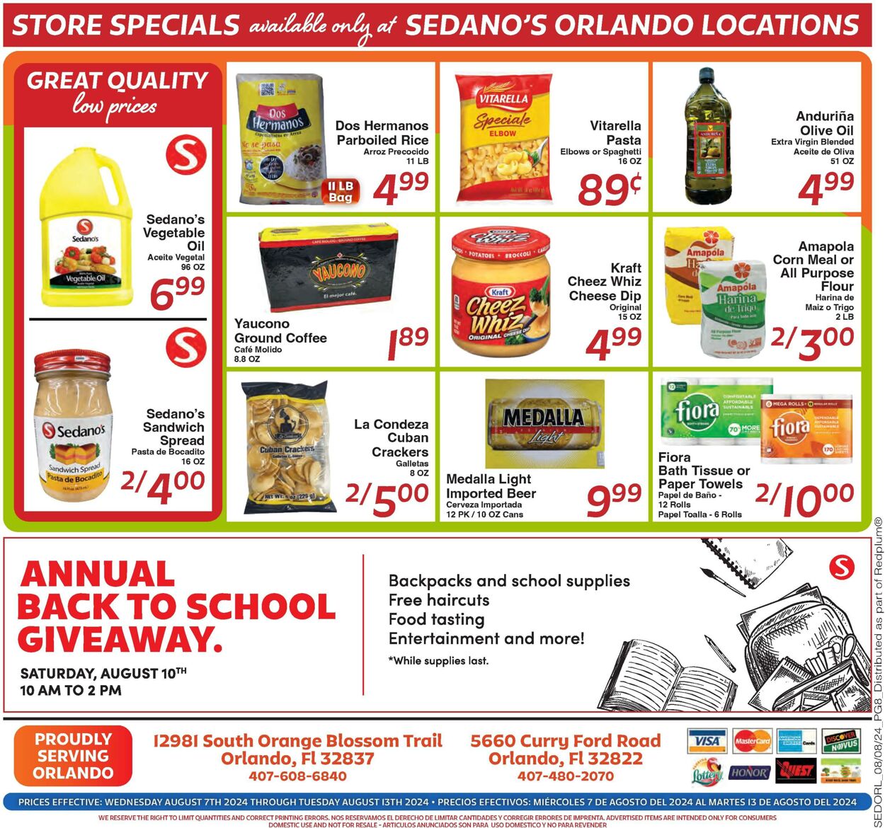 Weekly ad Sedano's 08/07/2024 - 08/13/2024