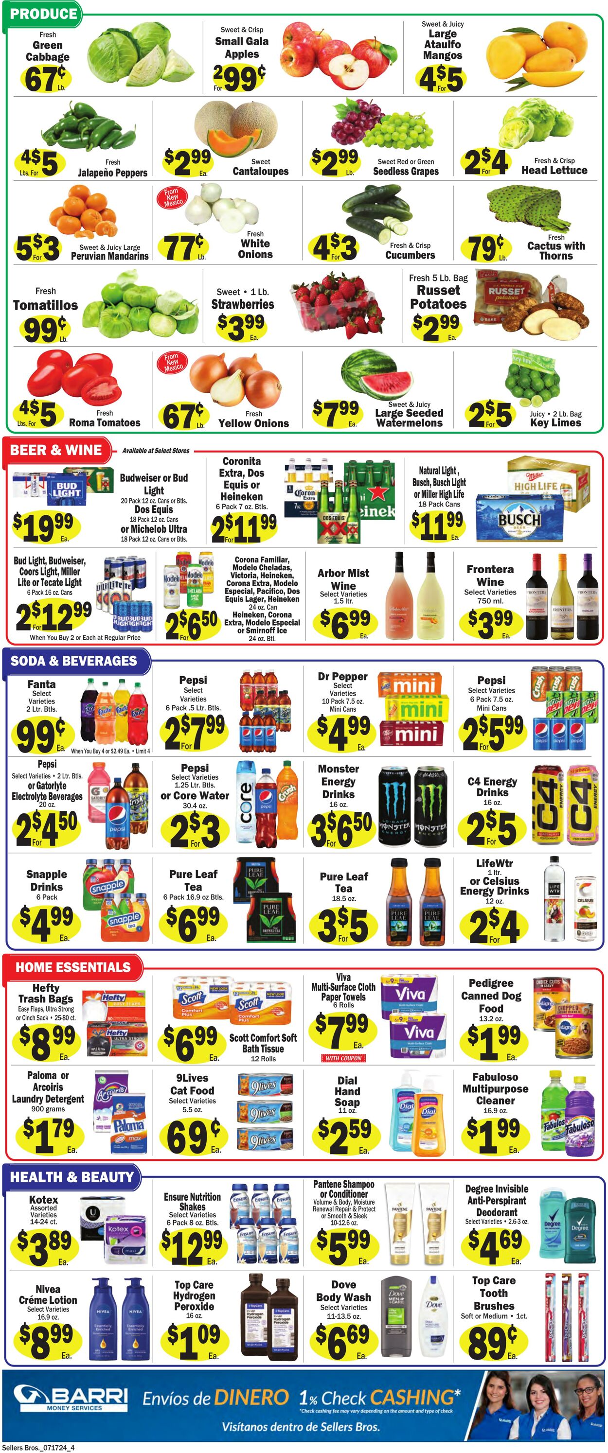 Weekly ad Sellers Bros 07/10/2024 - 07/16/2024