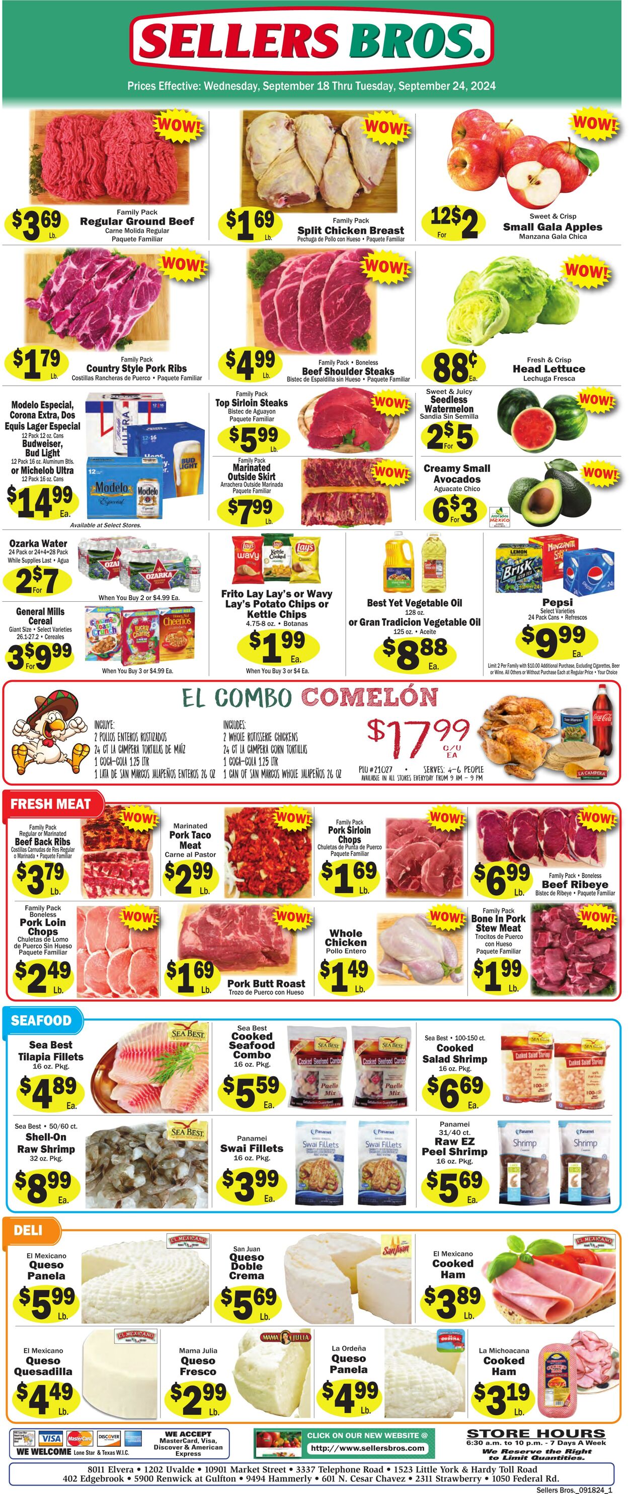 Weekly ad Sellers Bros 09/11/2024 - 09/17/2024