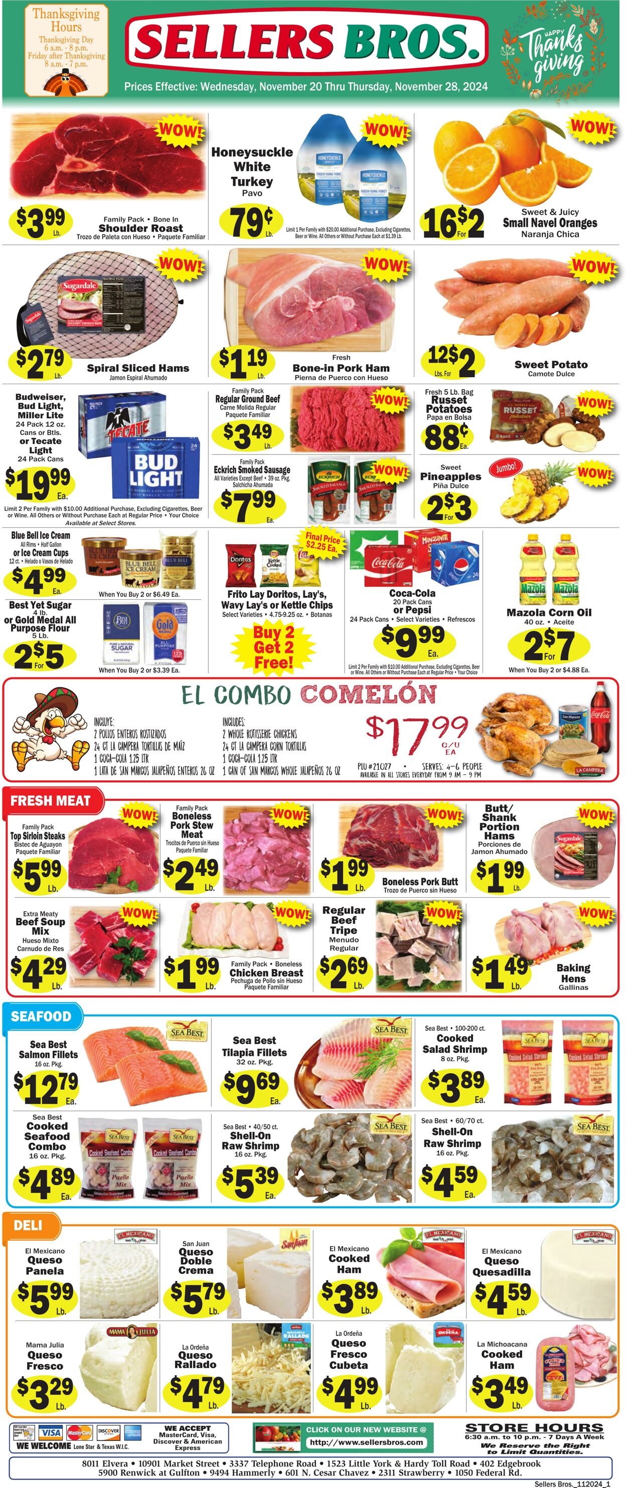 Weekly ad Sellers Bros 11/20/2024 - 11/26/2024