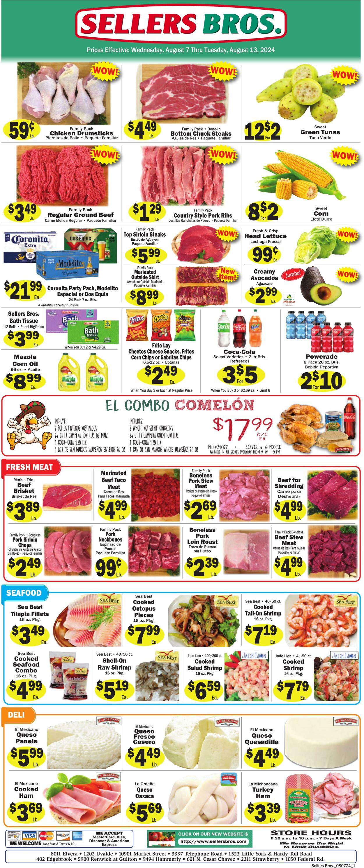 Weekly ad Sellers Bros 08/07/2024 - 08/13/2024