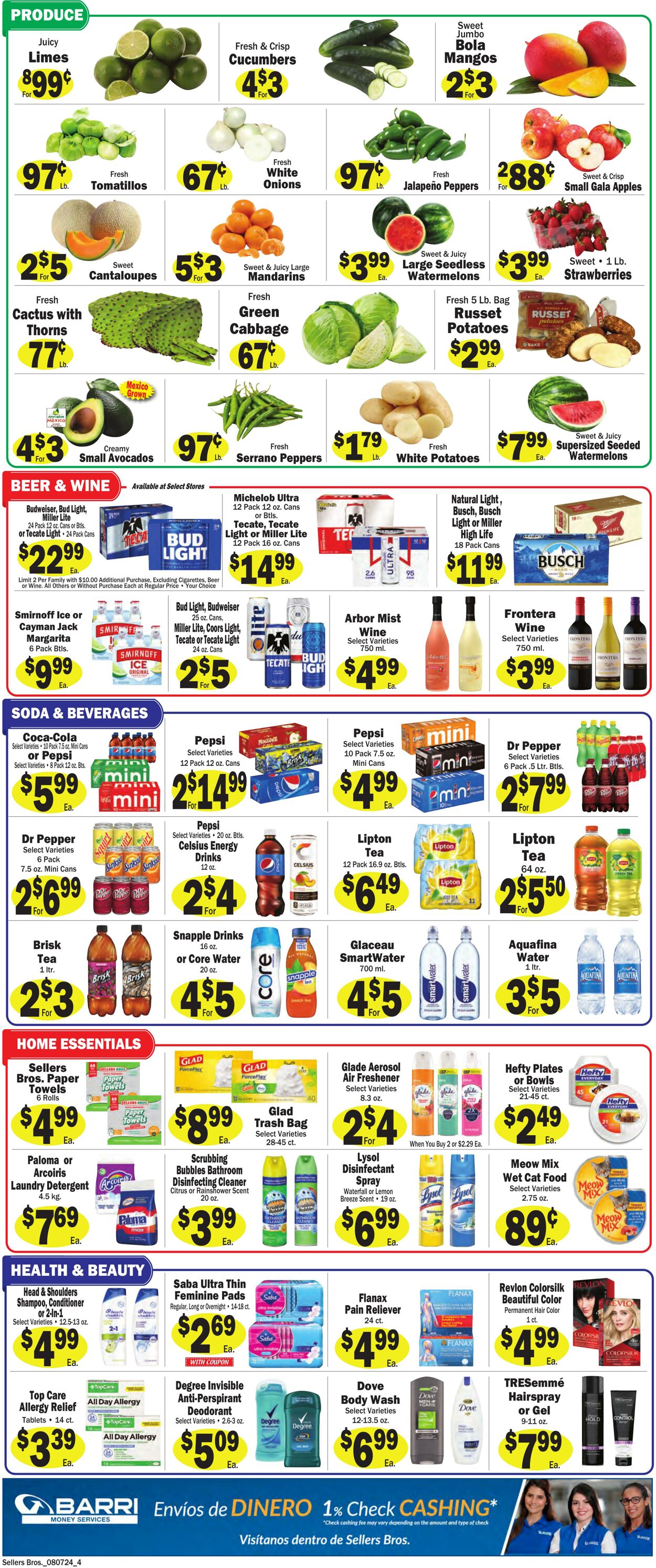 Weekly ad Sellers Bros 08/07/2024 - 08/13/2024