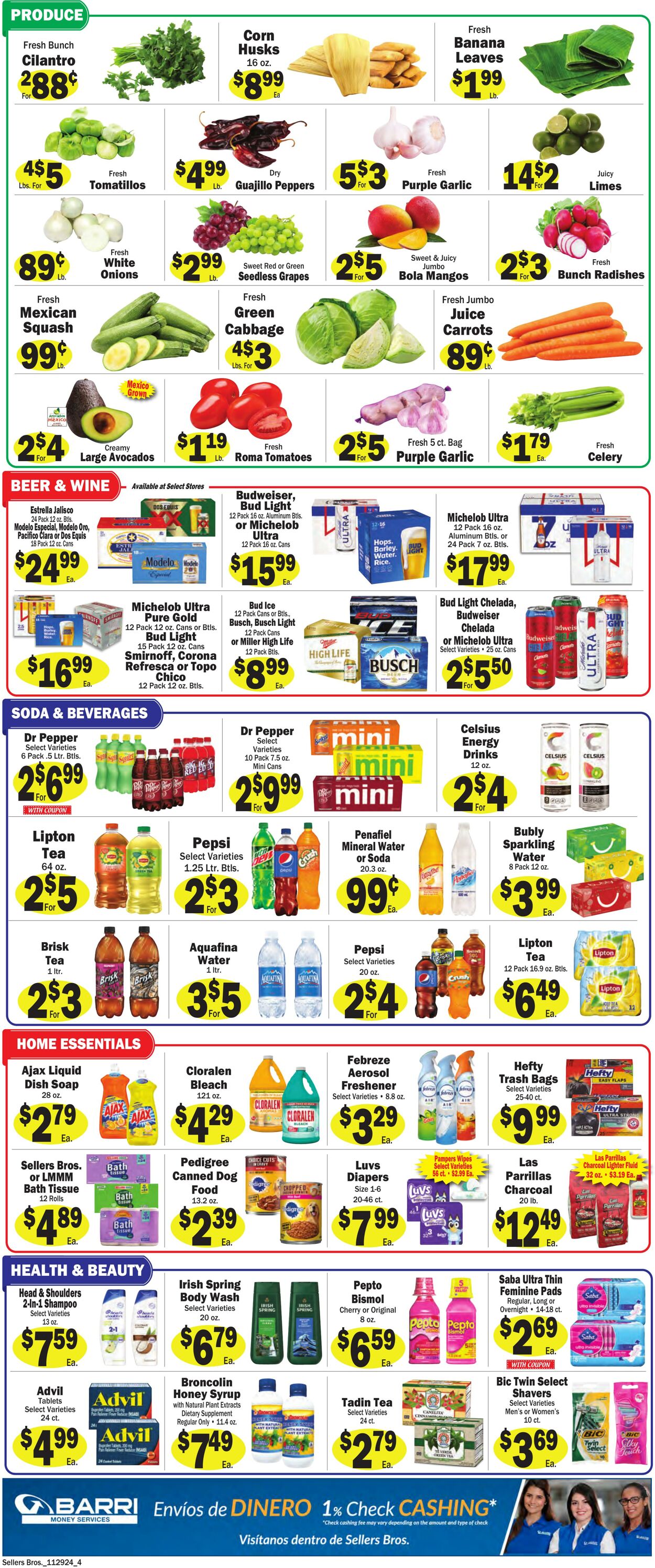 Weekly ad Sellers Bros 11/27/2024 - 12/03/2024