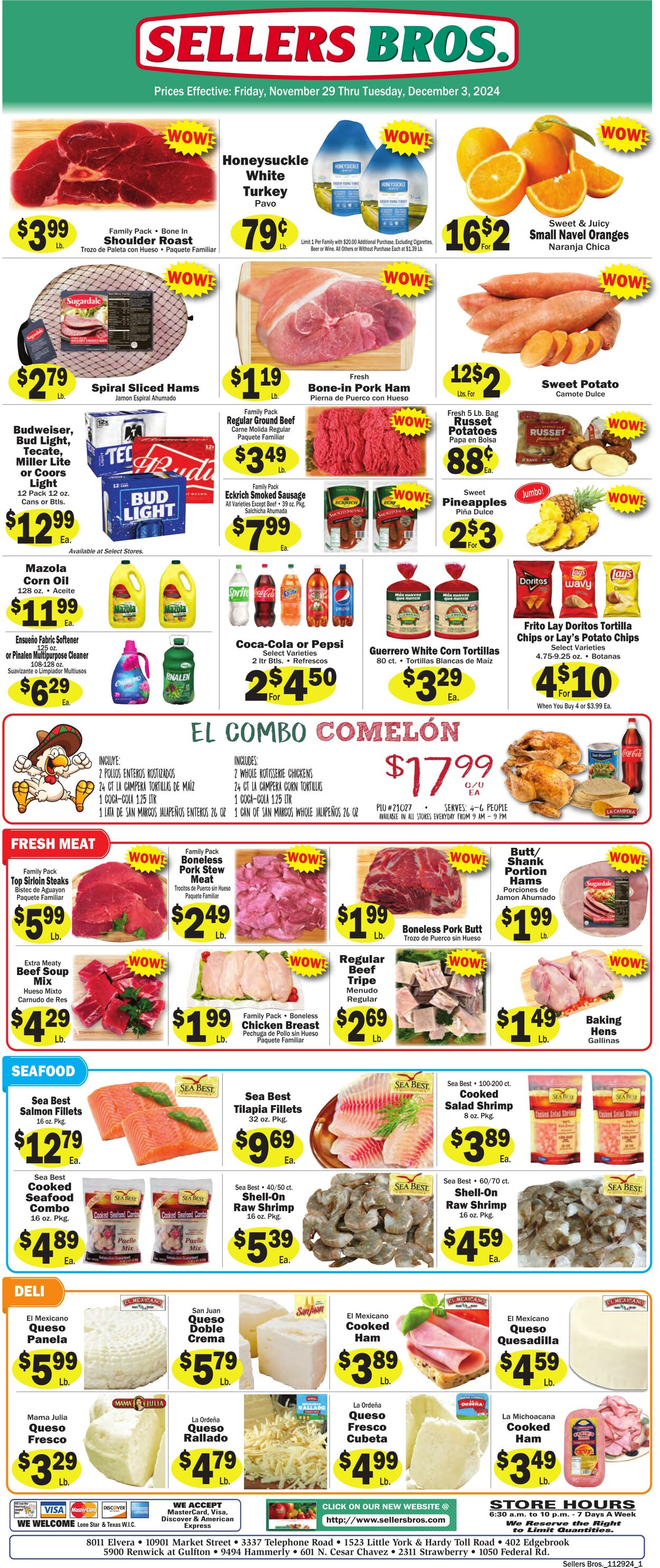 Weekly ad Sellers Bros 11/27/2024 - 12/03/2024