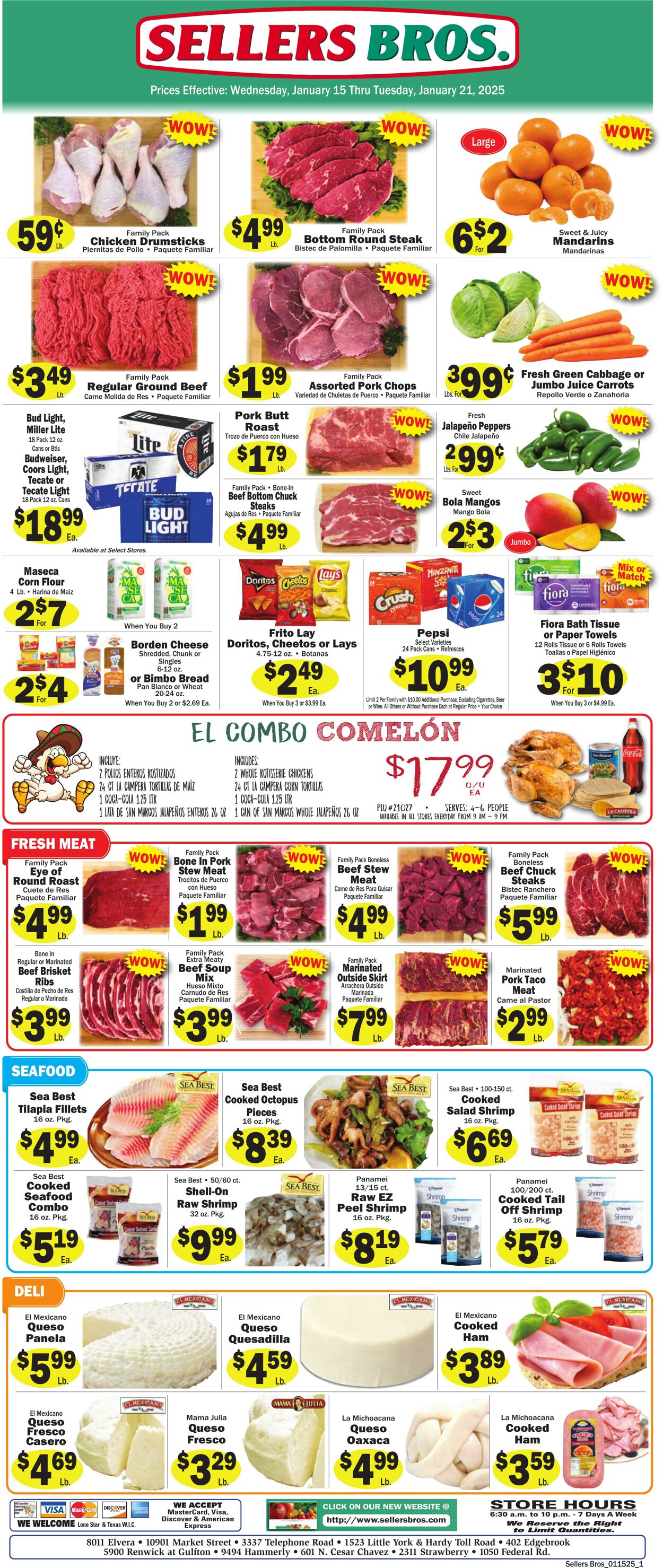 Weekly ad Sellers Bros 01/15/2025 - 01/21/2025