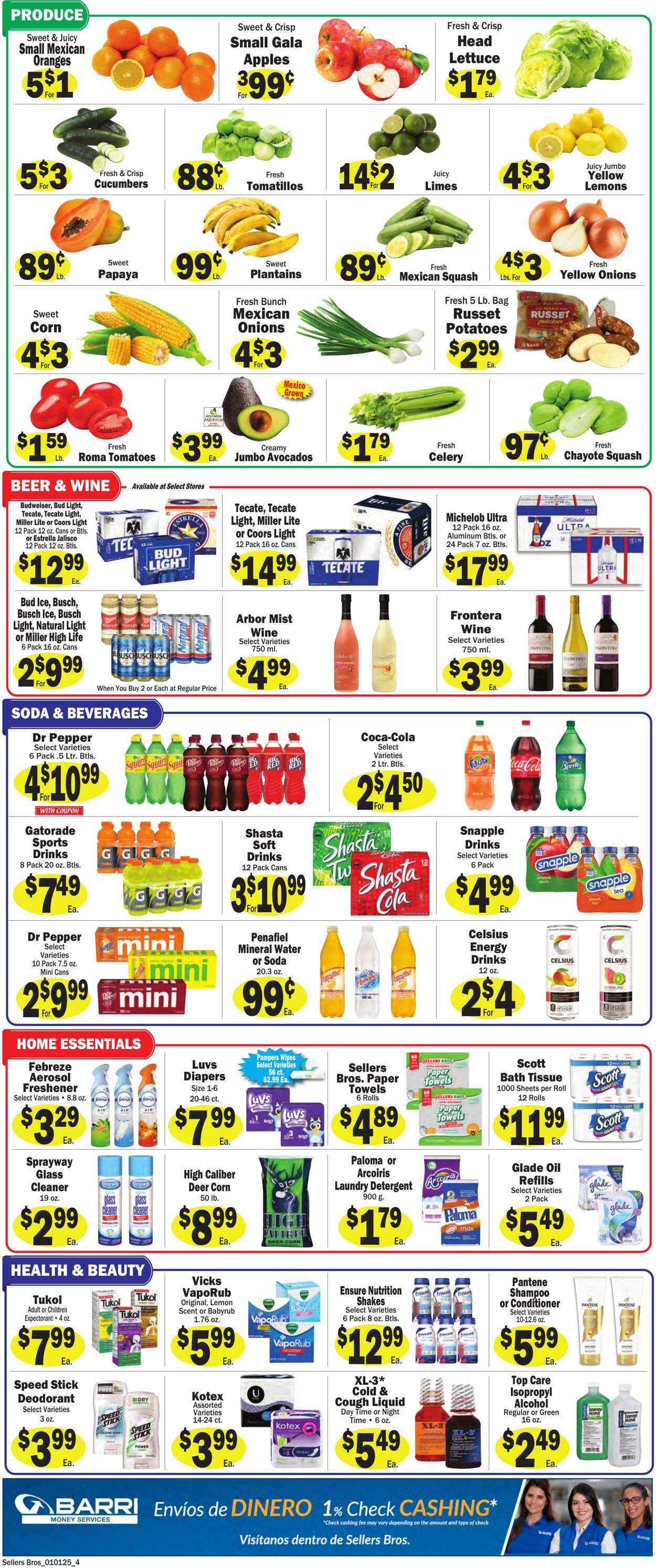 Weekly ad Sellers Bros 01/01/2025 - 01/07/2025