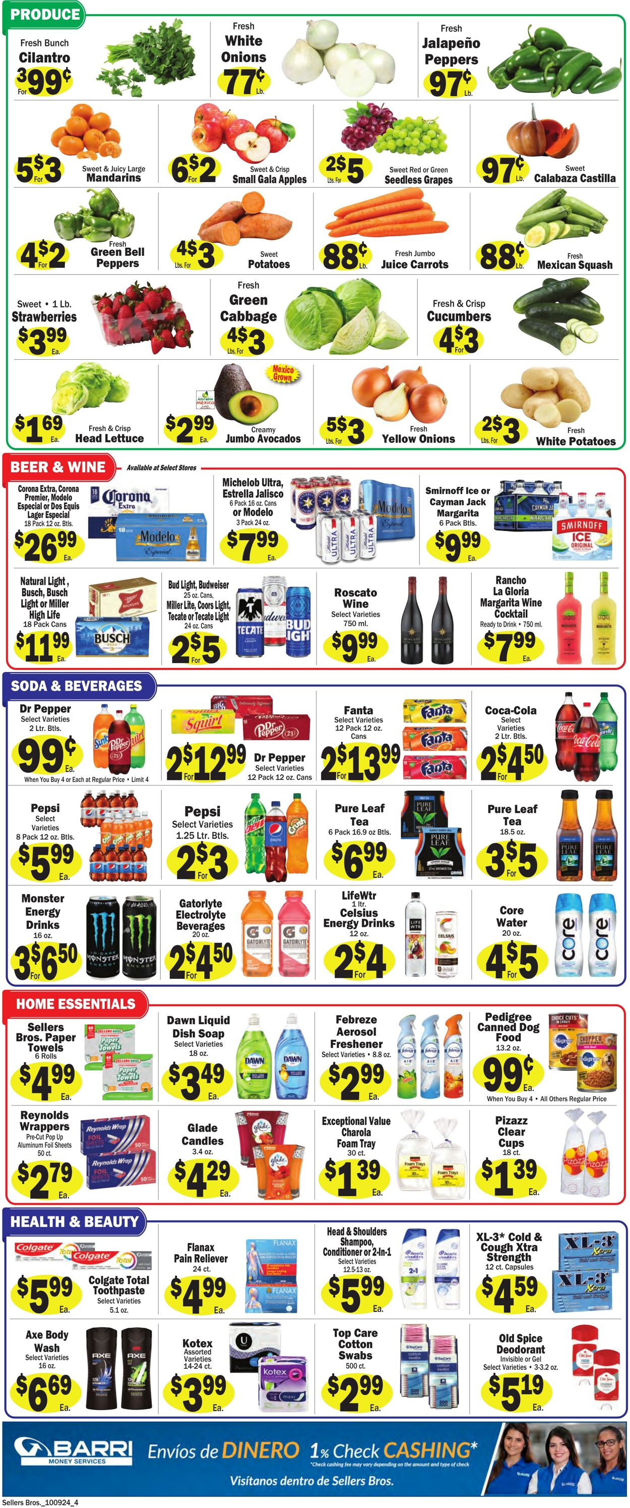 Weekly ad Sellers Bros 10/09/2024 - 10/15/2024