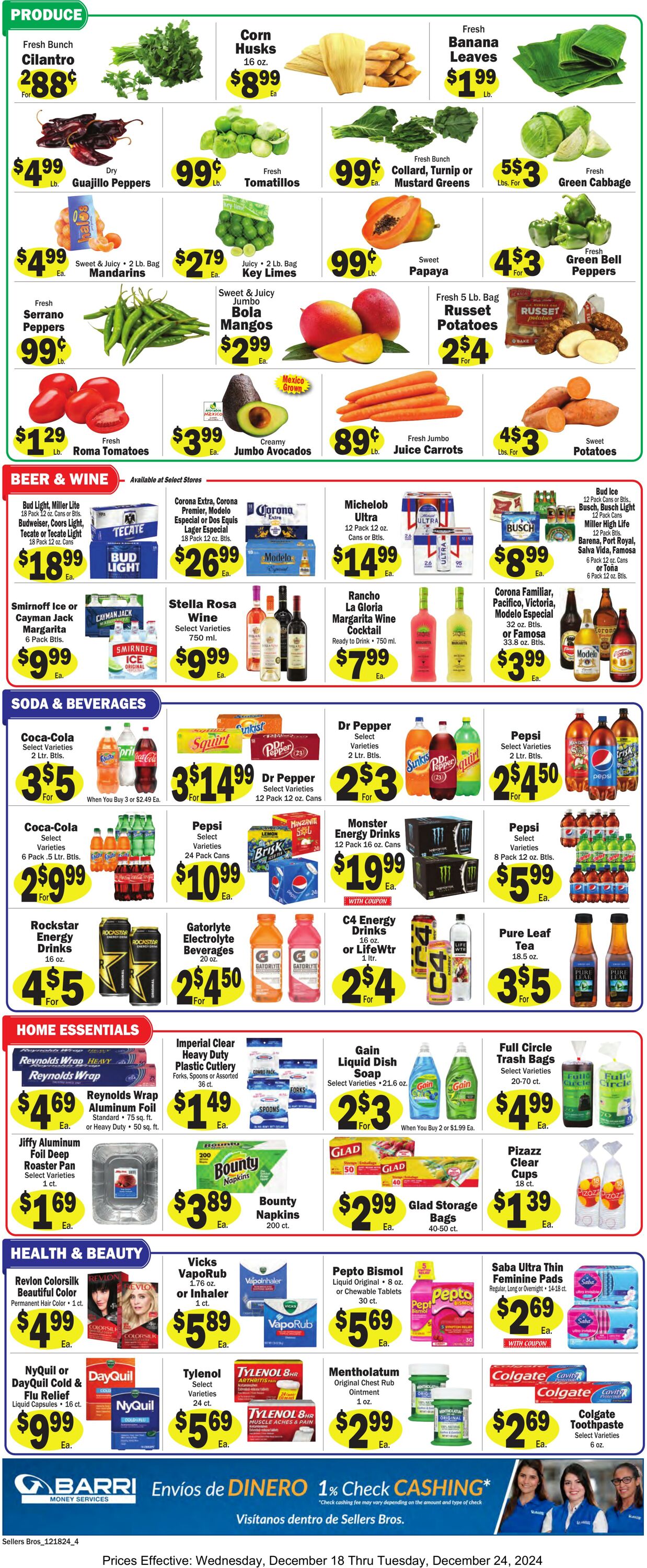 Weekly ad Sellers Bros 12/11/2024 - 12/17/2024