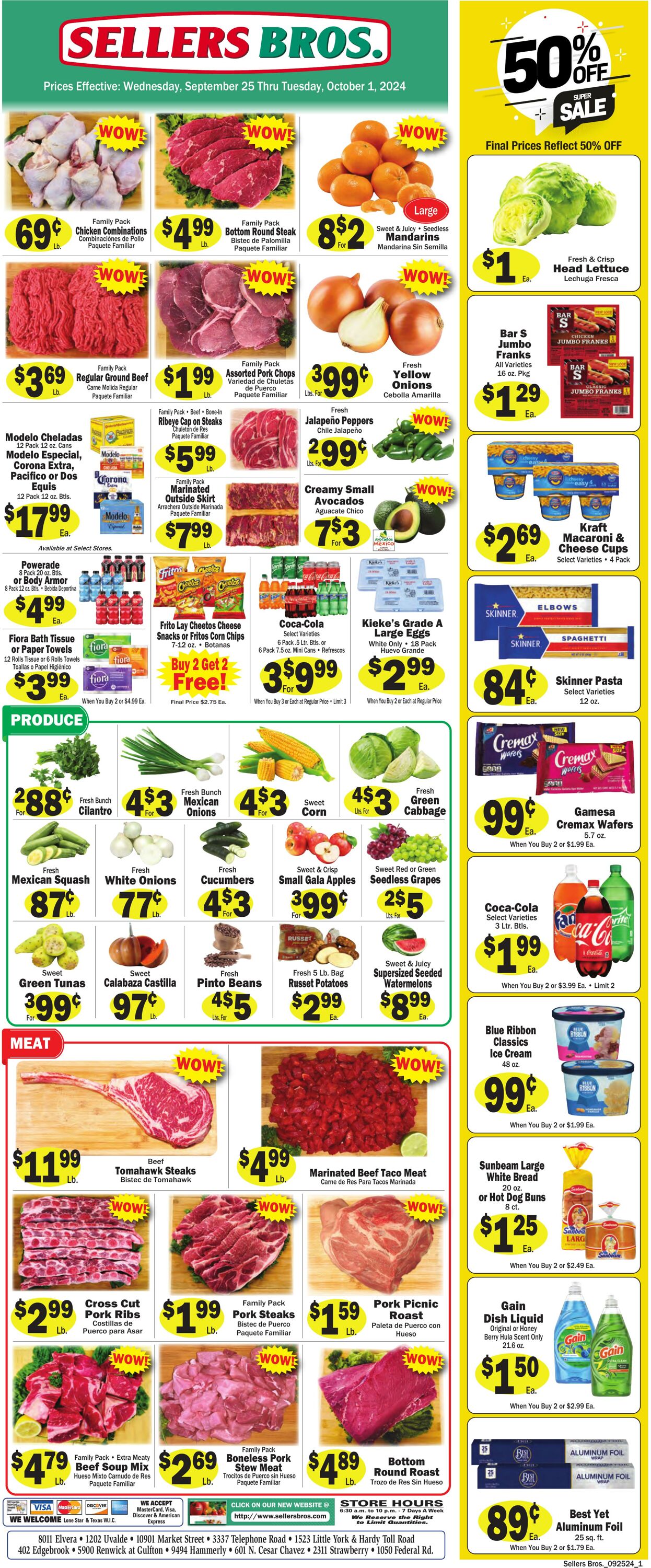 Weekly ad Sellers Bros 09/25/2024 - 10/01/2024