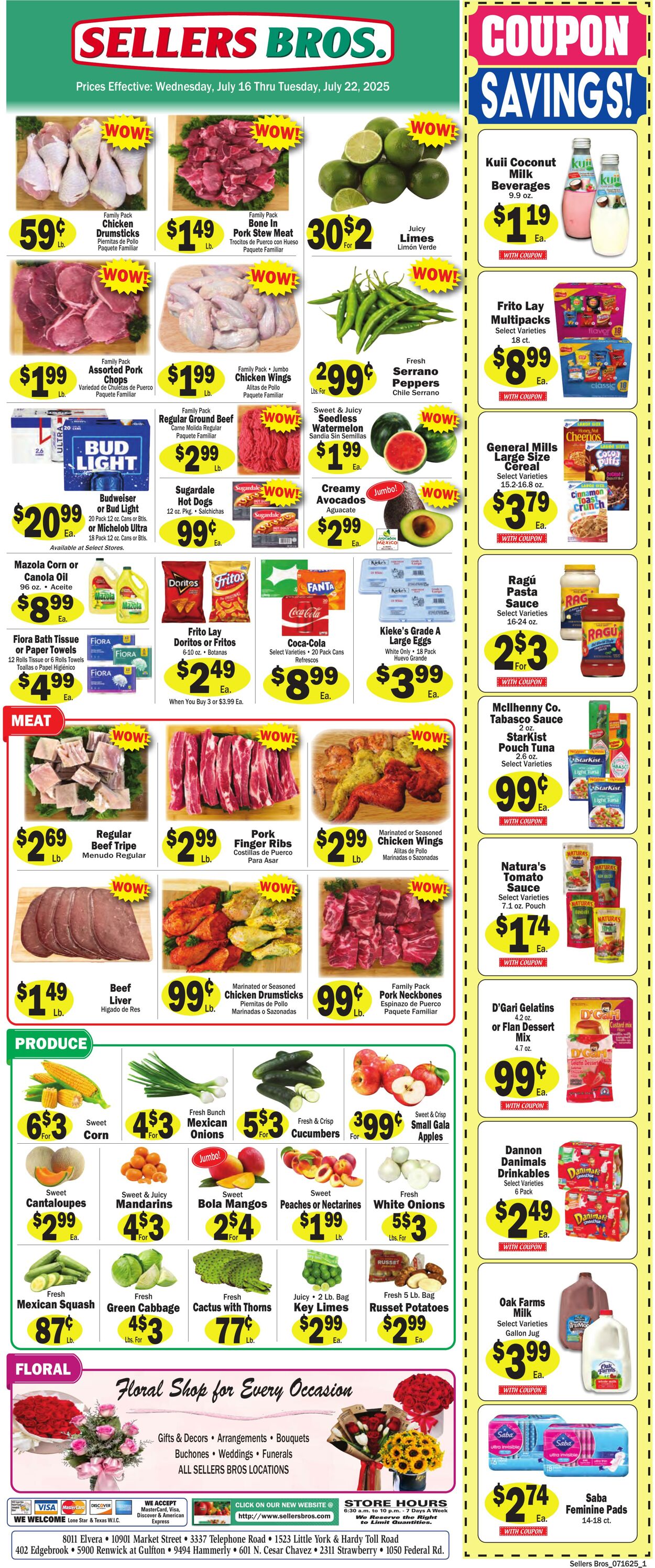 Weekly ad Sellers Bros 07/16/2025 - 07/22/2025
