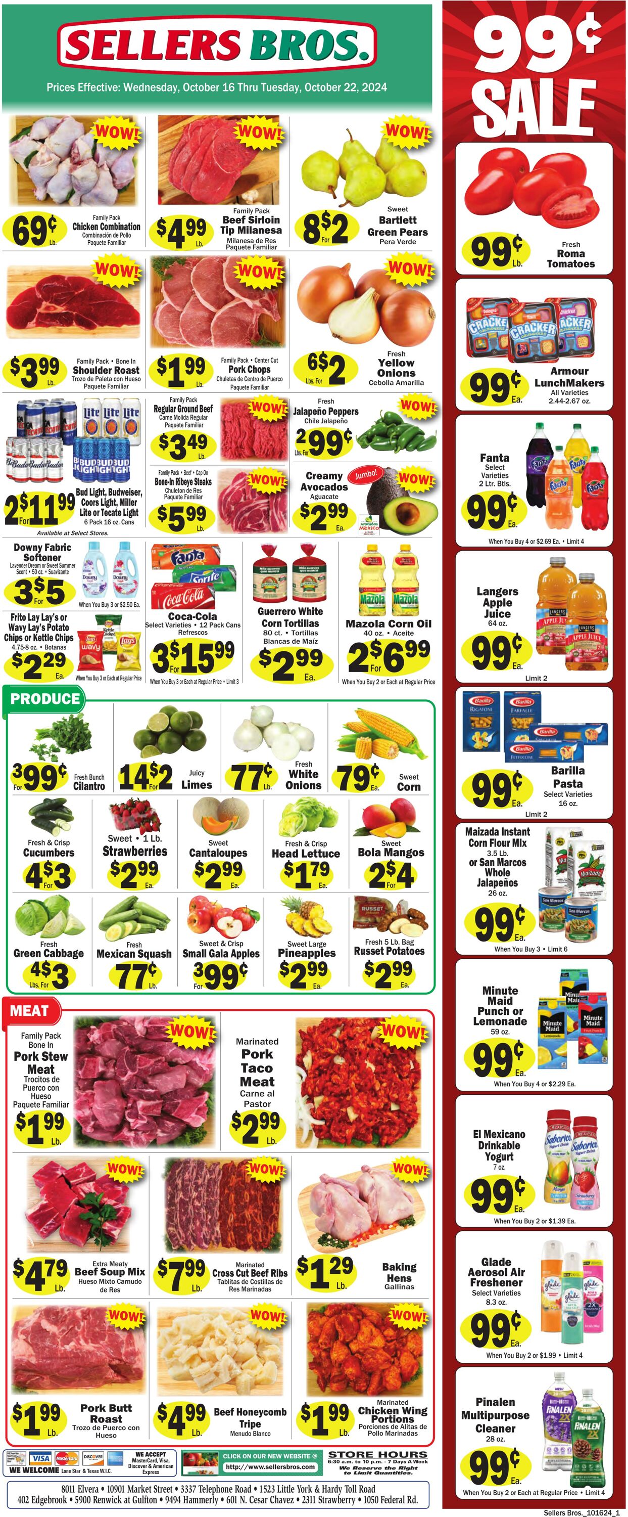 Weekly ad Sellers Bros 10/16/2024 - 10/22/2024