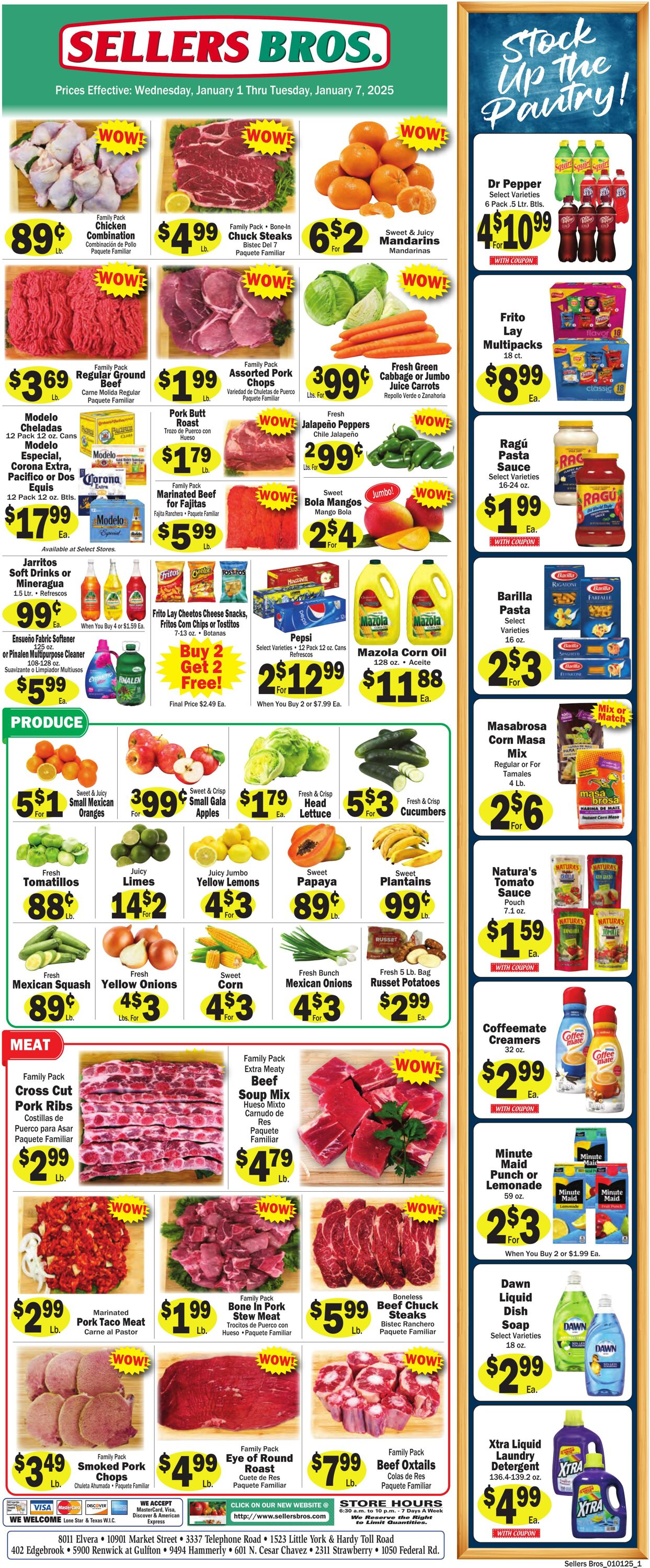 Weekly ad Sellers Bros 01/01/2025 - 01/07/2025