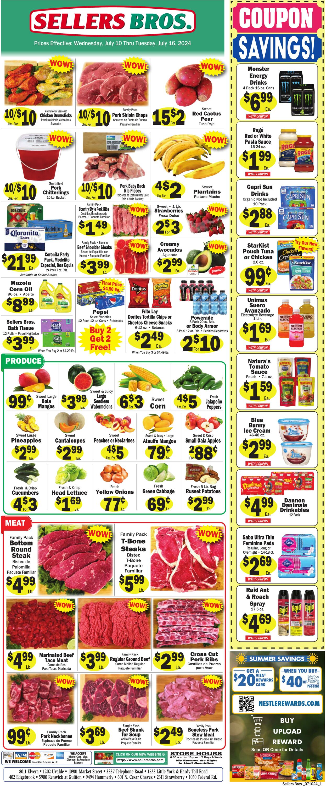 Weekly ad Sellers Bros 07/10/2024 - 07/16/2024