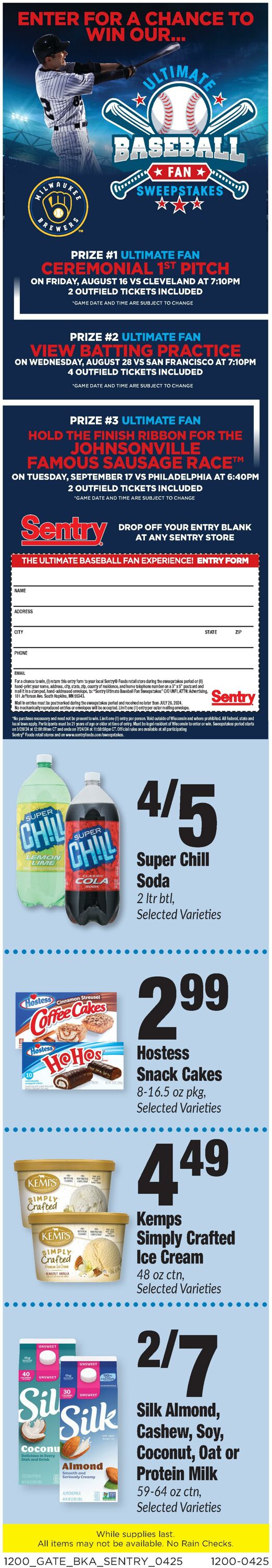 Weekly ad Sentry 04/25/2024 - 05/01/2024