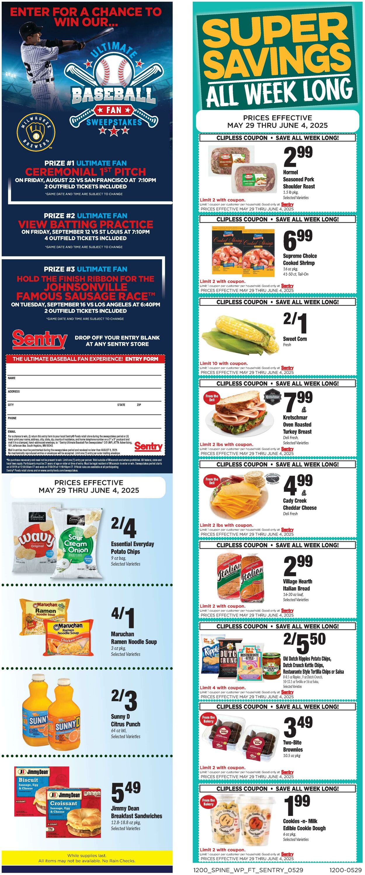Weekly ad Sentry 05/29/2025 - 06/04/2025