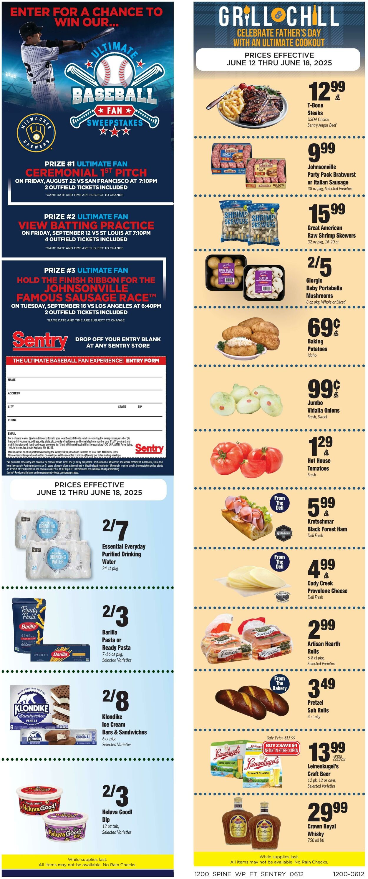 Weekly ad Sentry 06/12/2025 - 06/18/2025