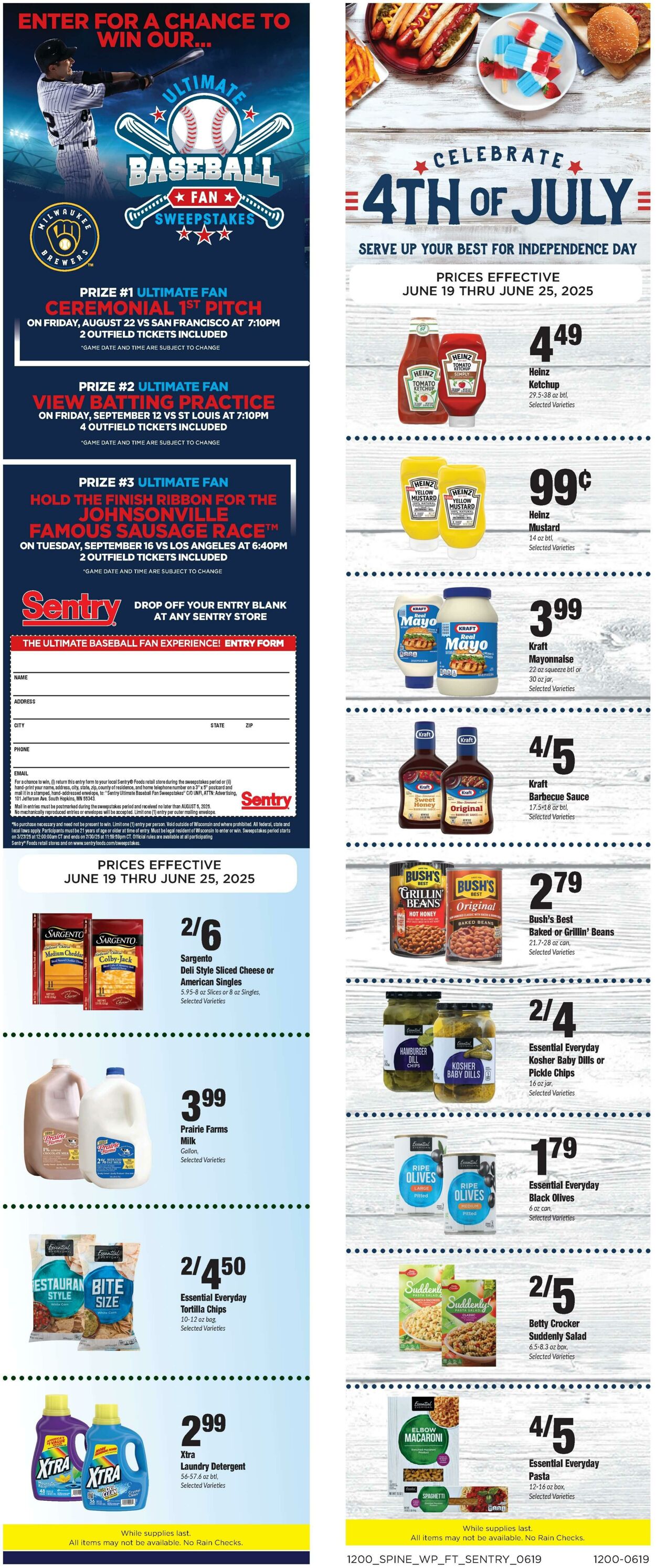 Weekly ad Sentry 06/19/2025 - 06/25/2025