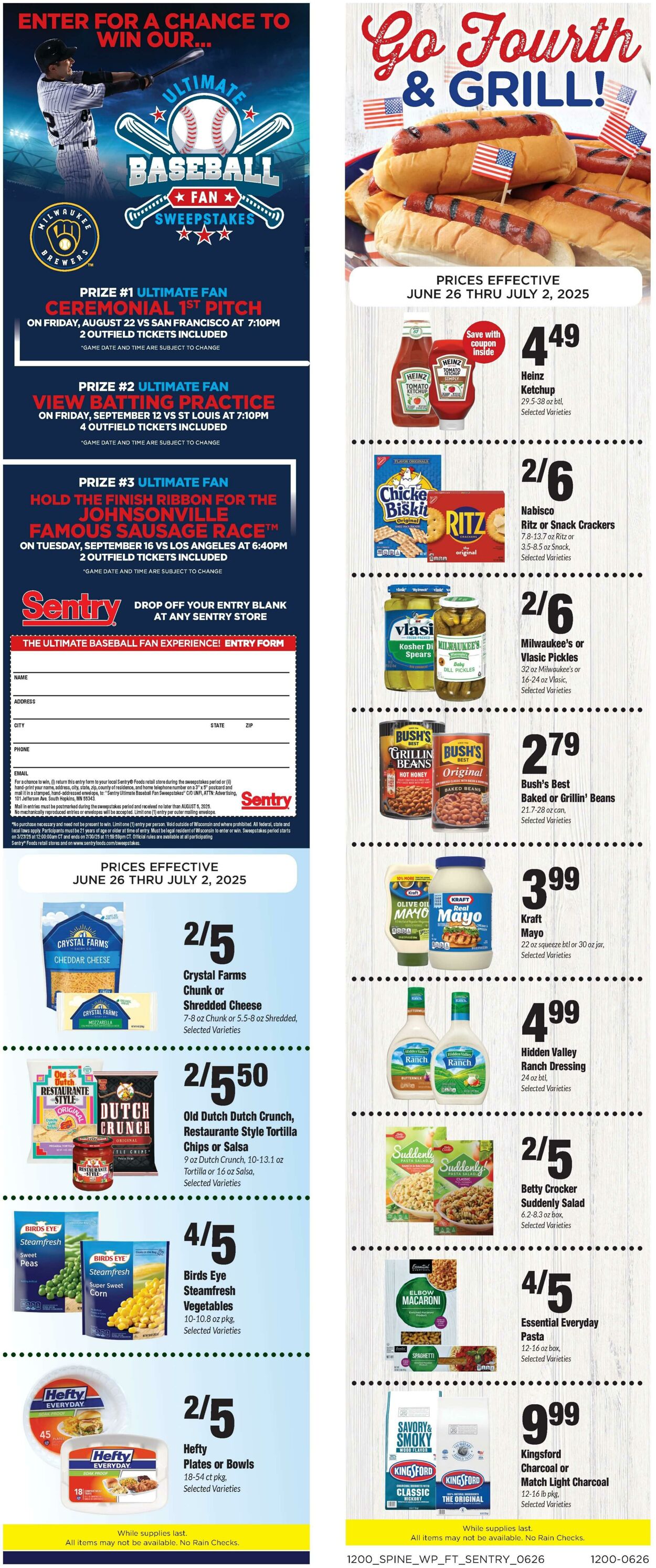 Weekly ad Sentry 06/26/2025 - 07/02/2025