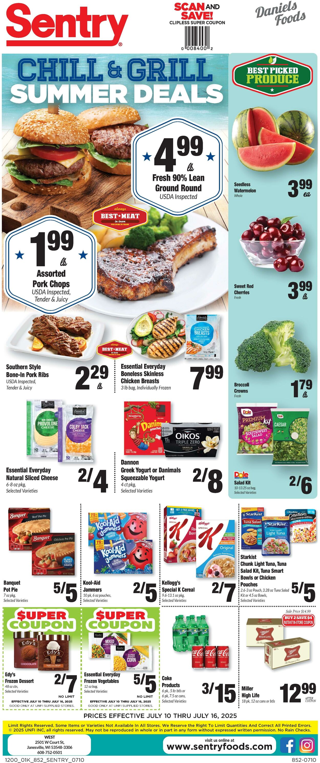 Weekly ad Sentry 07/10/2025 - 07/16/2025