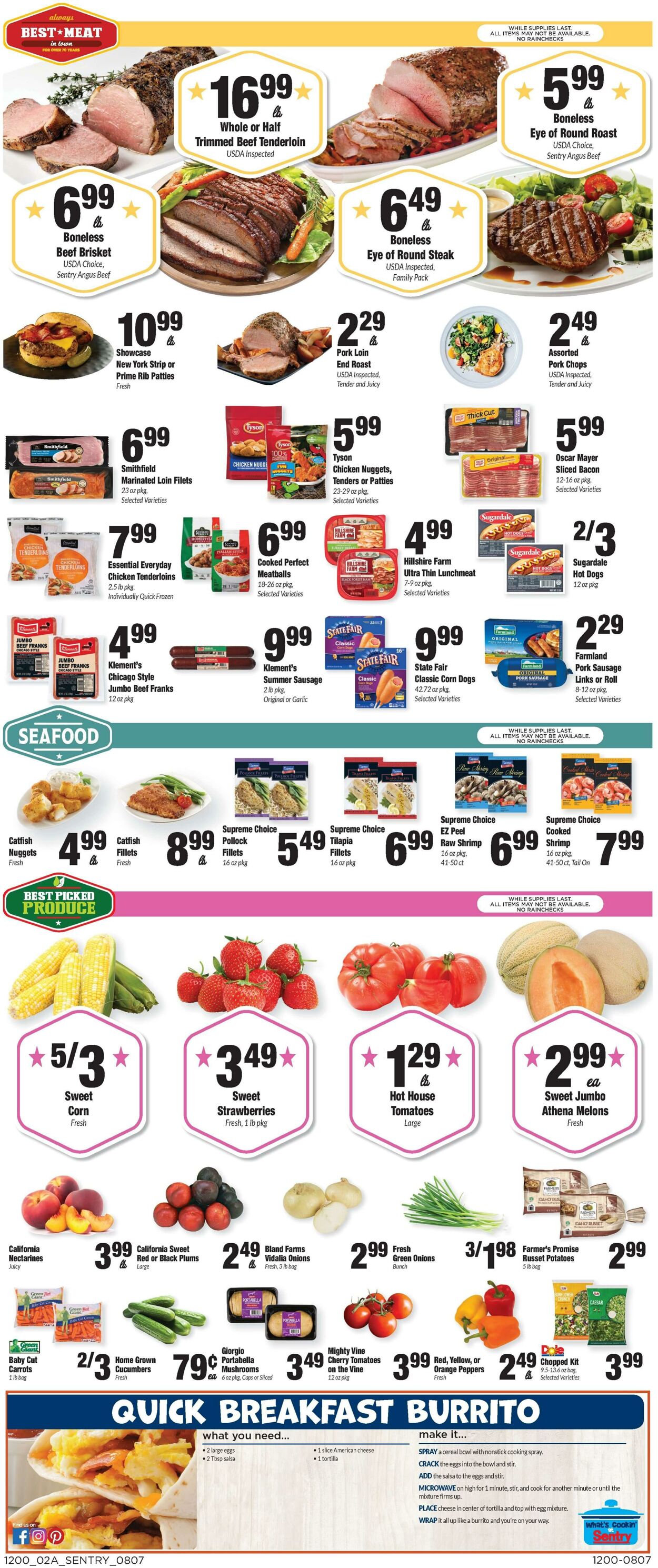 Weekly ad Sentry 08/07/2025 - 08/13/2025
