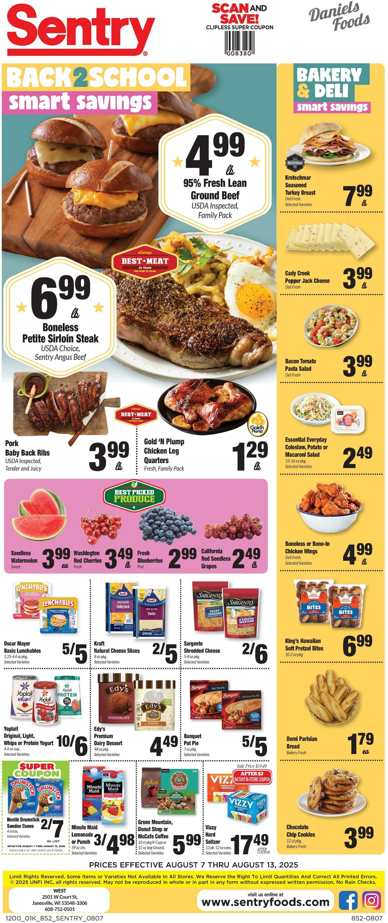 Weekly ad Sentry 08/07/2025 - 08/13/2025