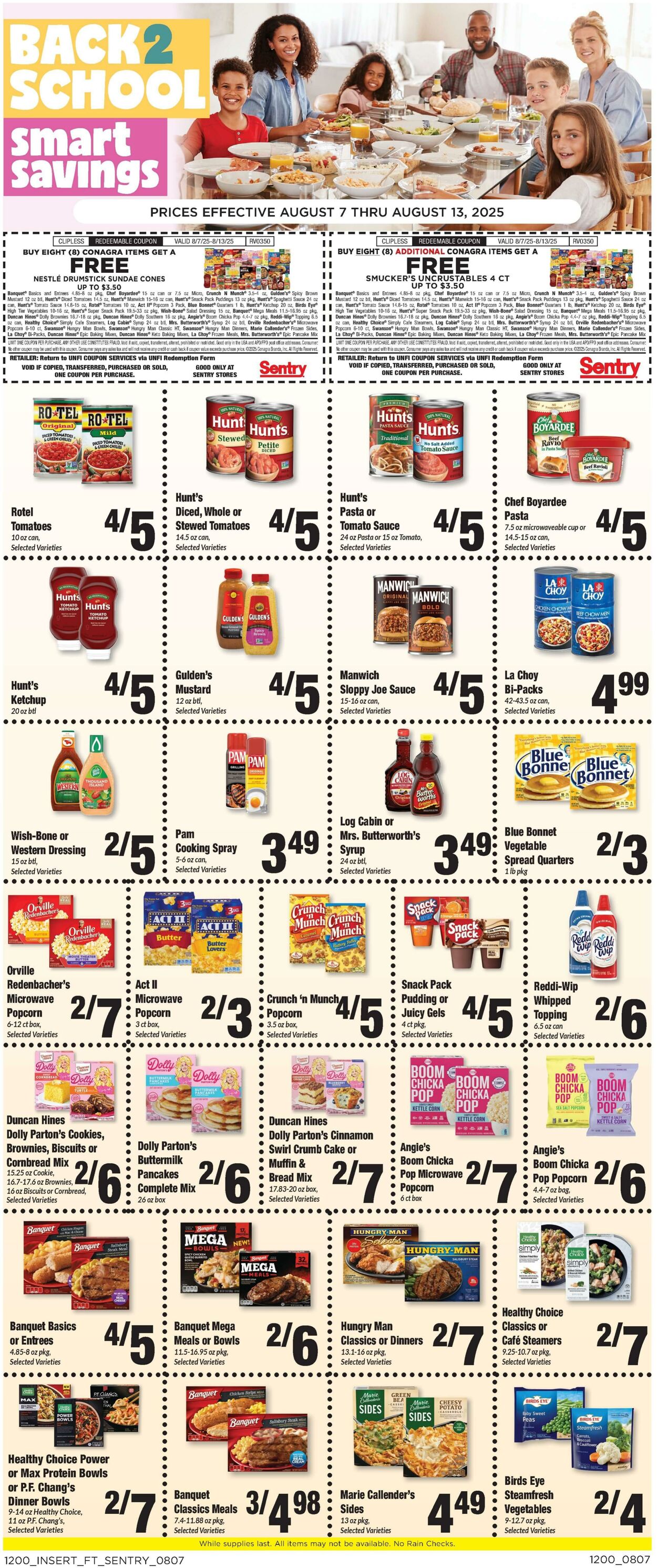 Weekly ad Sentry 08/07/2025 - 08/13/2025