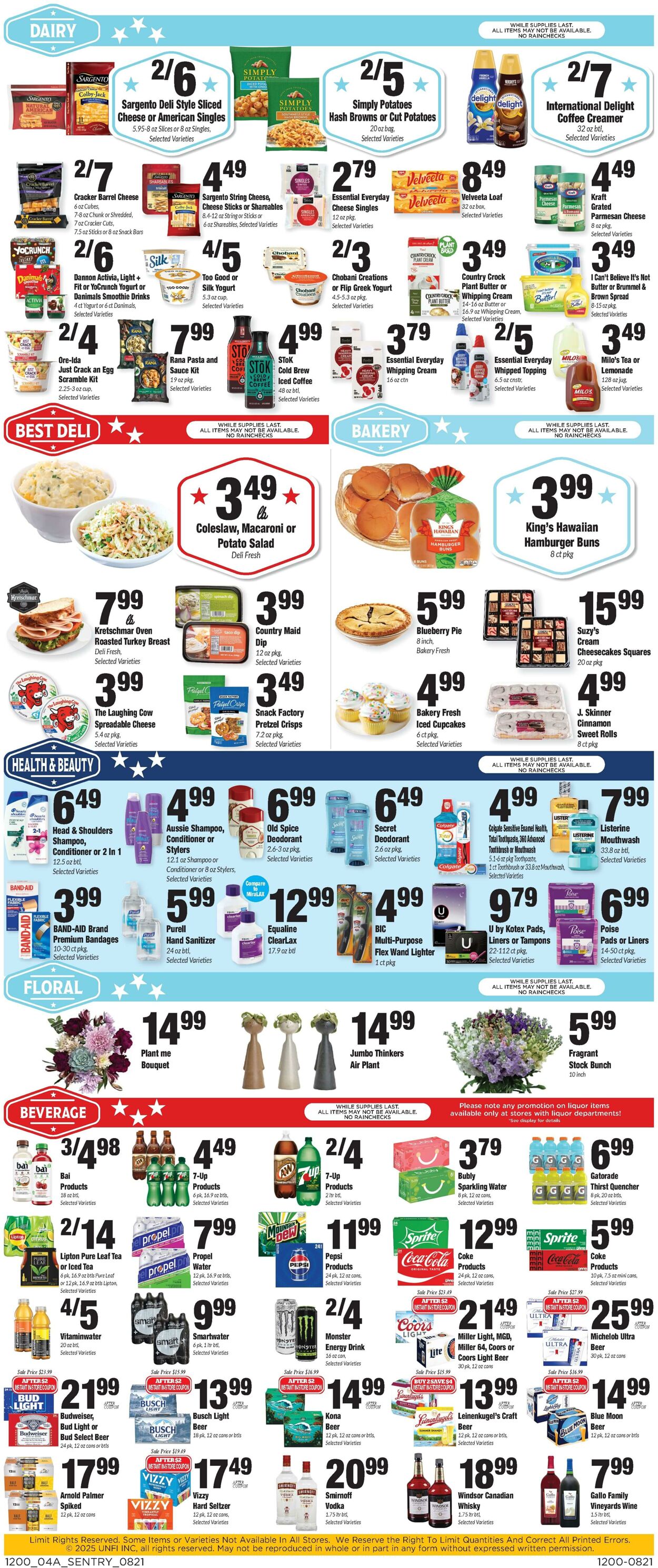 Weekly ad Sentry 08/21/2025 - 08/27/2025