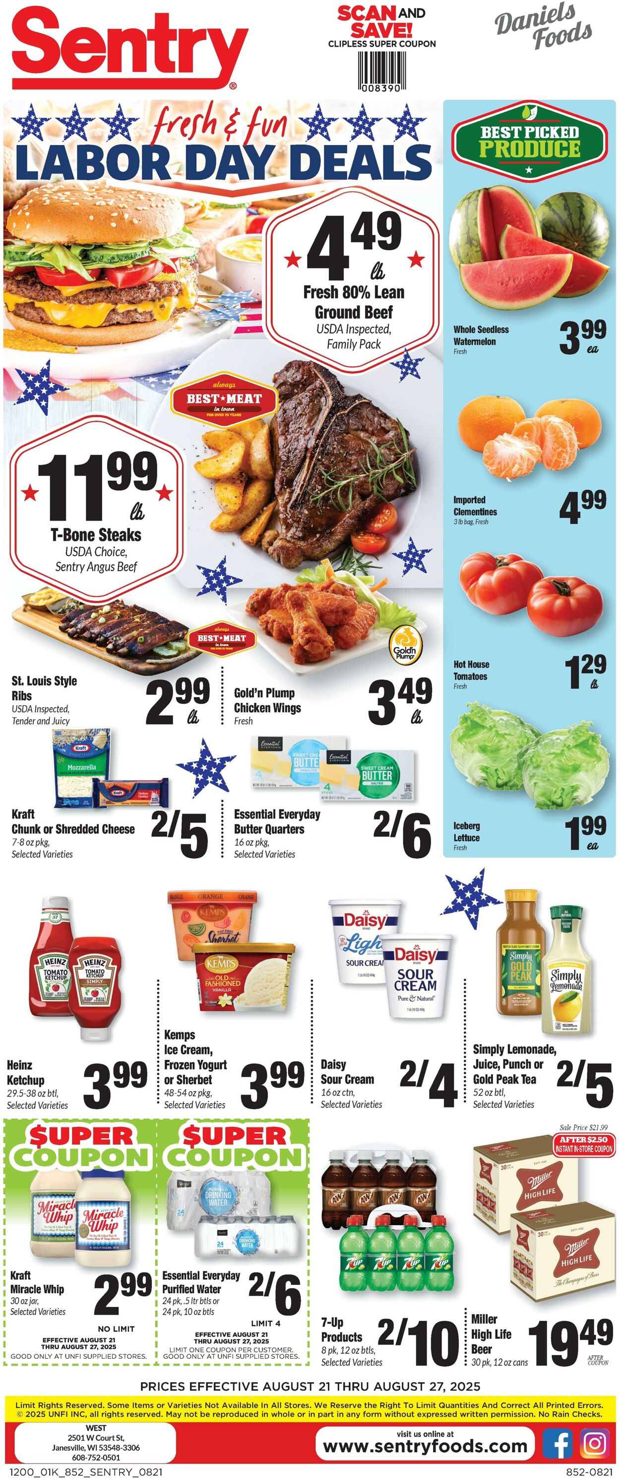 Weekly ad Sentry 08/21/2025 - 08/27/2025