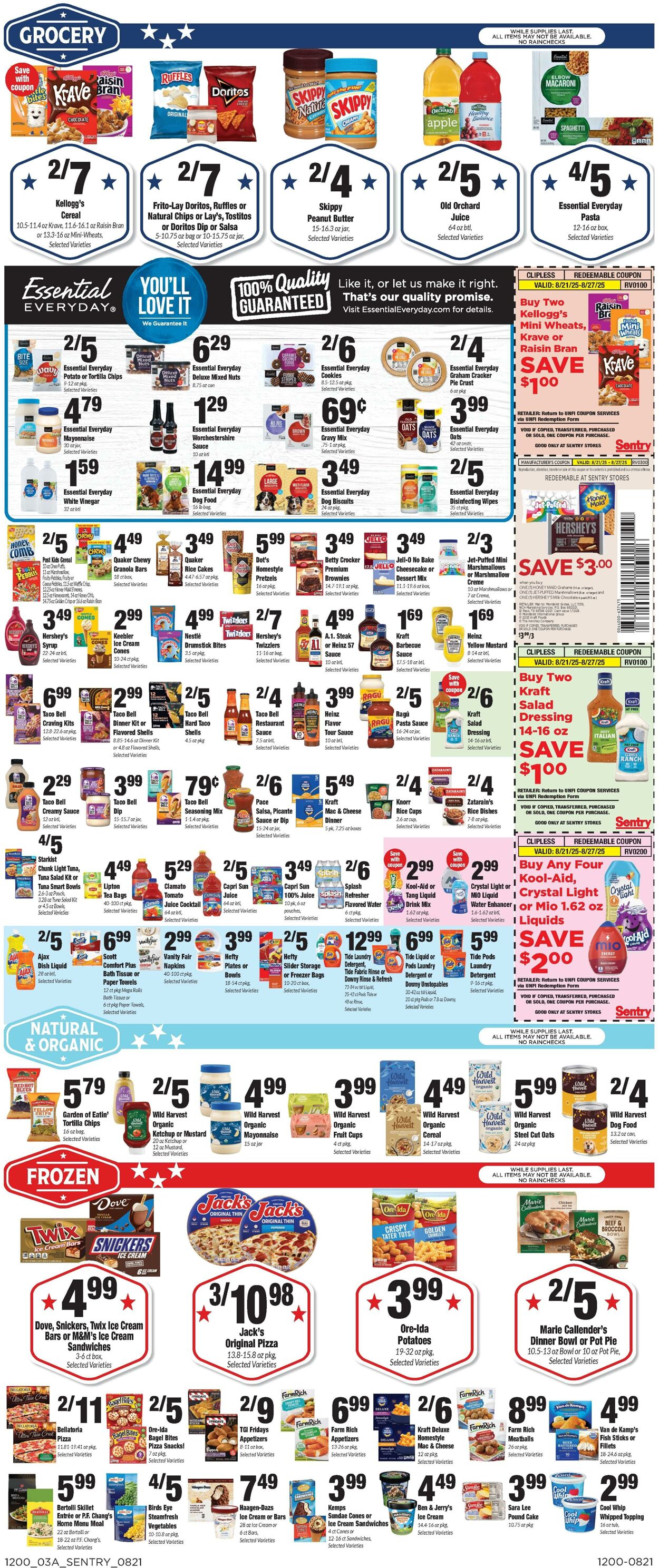 Weekly ad Sentry 08/21/2025 - 08/27/2025
