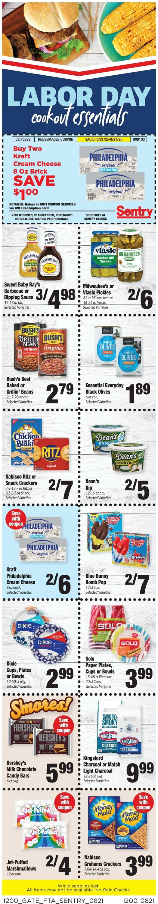 Weekly ad Sentry 08/21/2025 - 08/27/2025