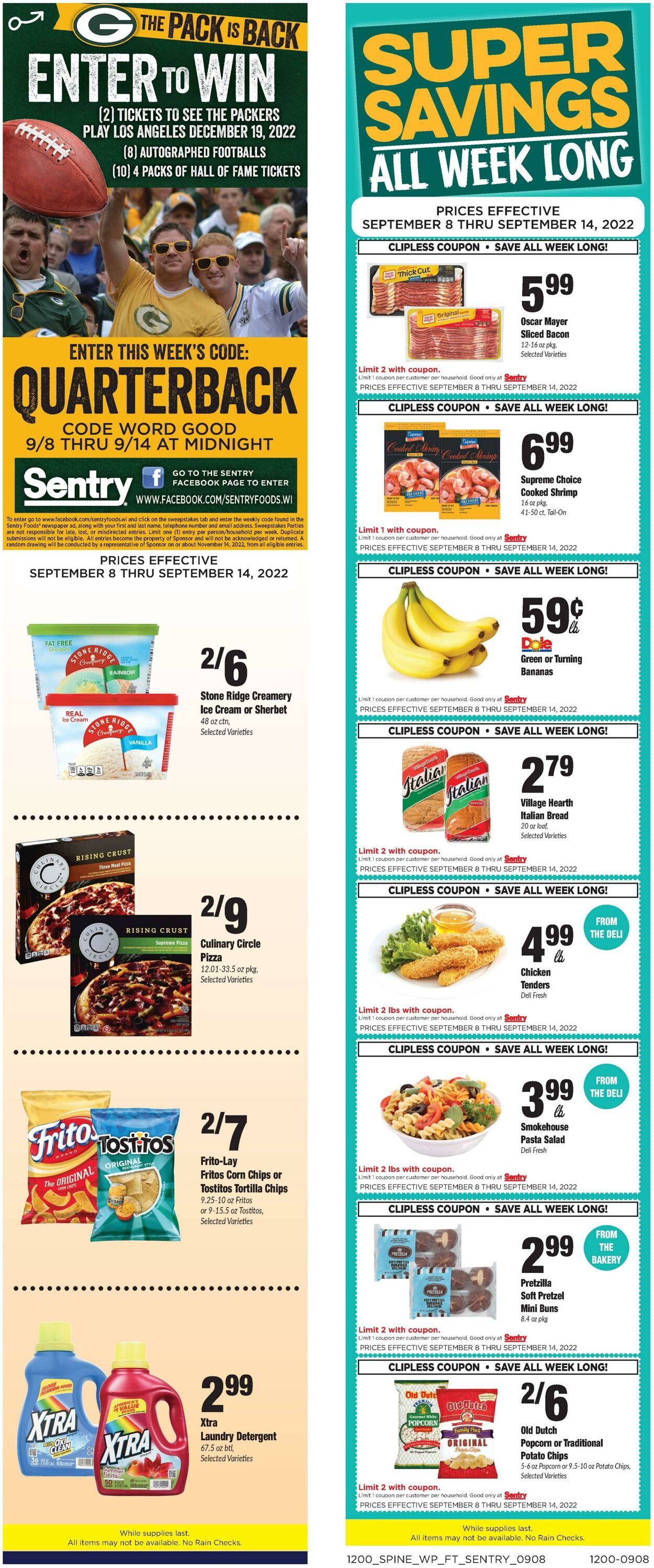 Weekly ad Sentry 09/08/2022 - 09/14/2022